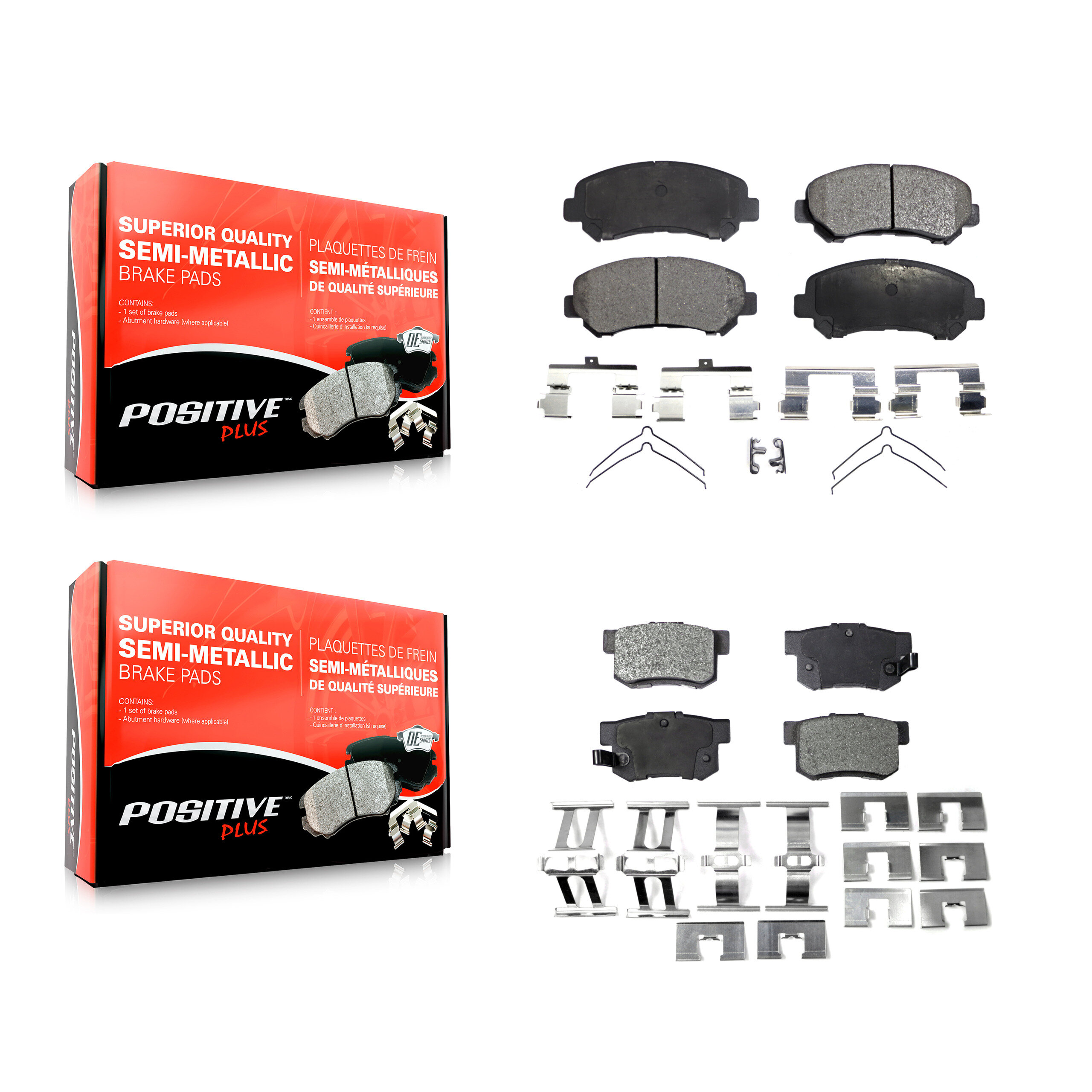 Positive Plus - KPF-100145 - Front and Rear Disc Brake Pad Kits