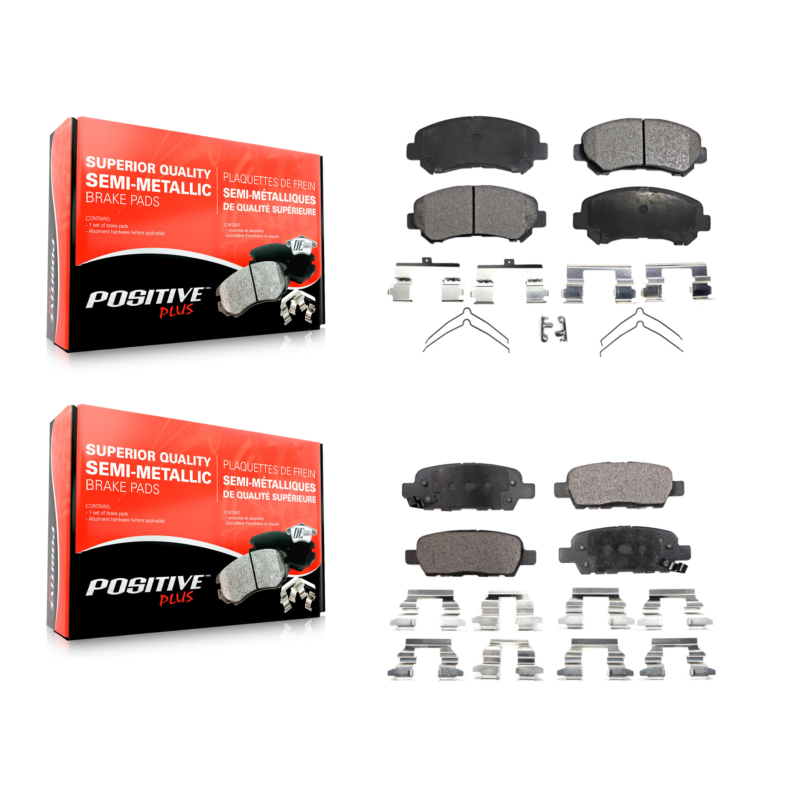 Positive Plus - KPF-100146 - Front and Rear Disc Brake Pad Kits