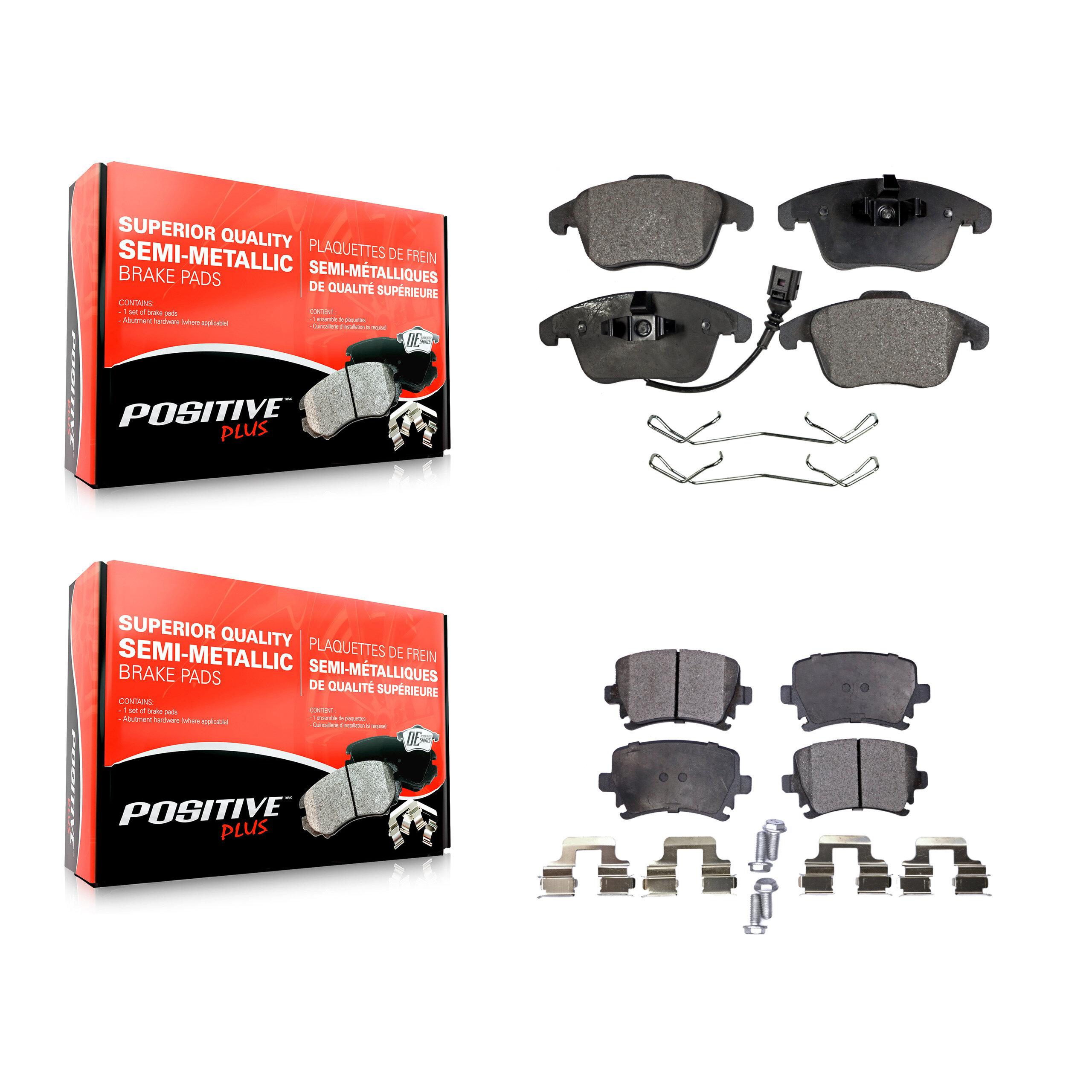 Positive Plus - KPF-100147 - Front and Rear Disc Brake Pad Kits