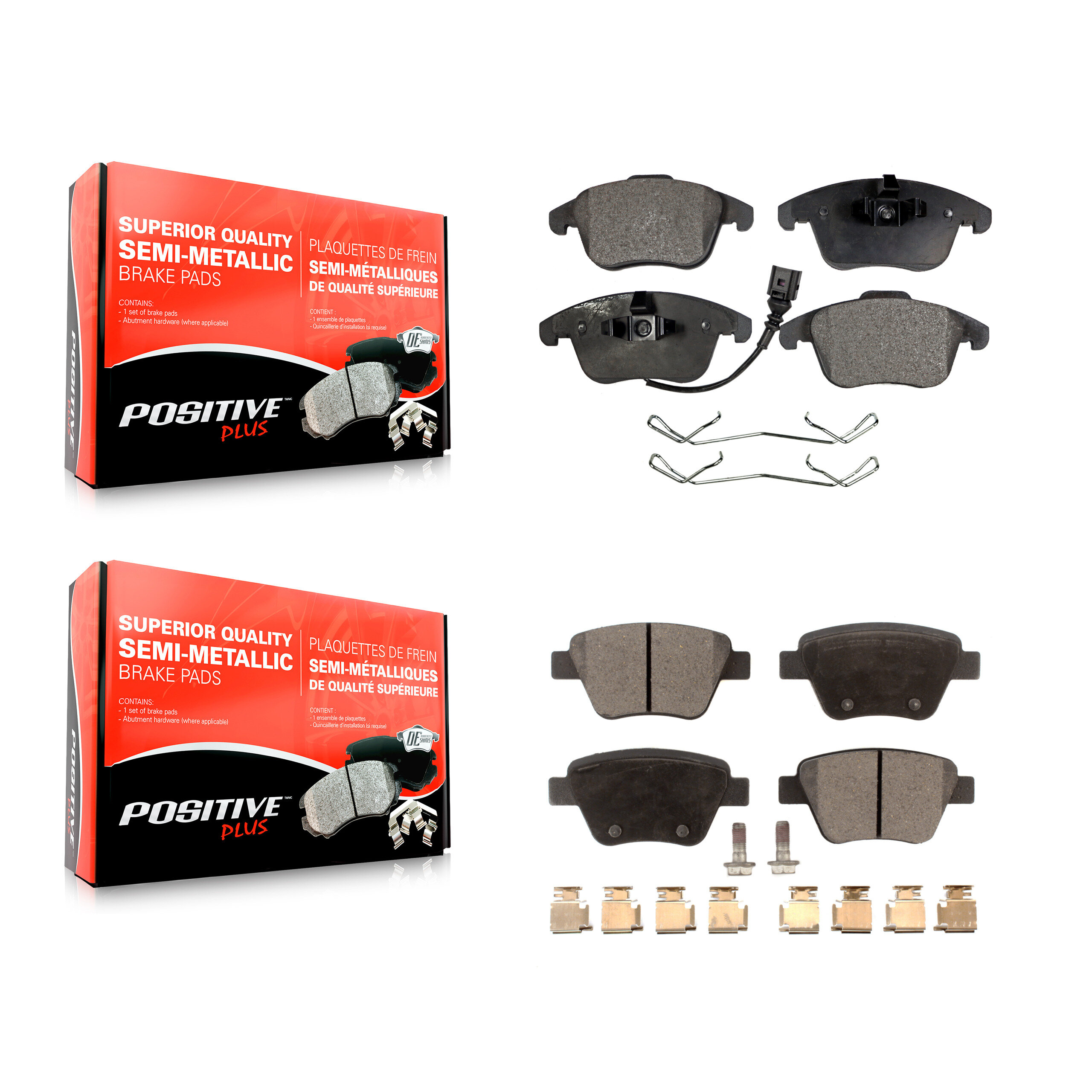 Positive Plus - KPF-100148 - Front and Rear Disc Brake Pad Kits