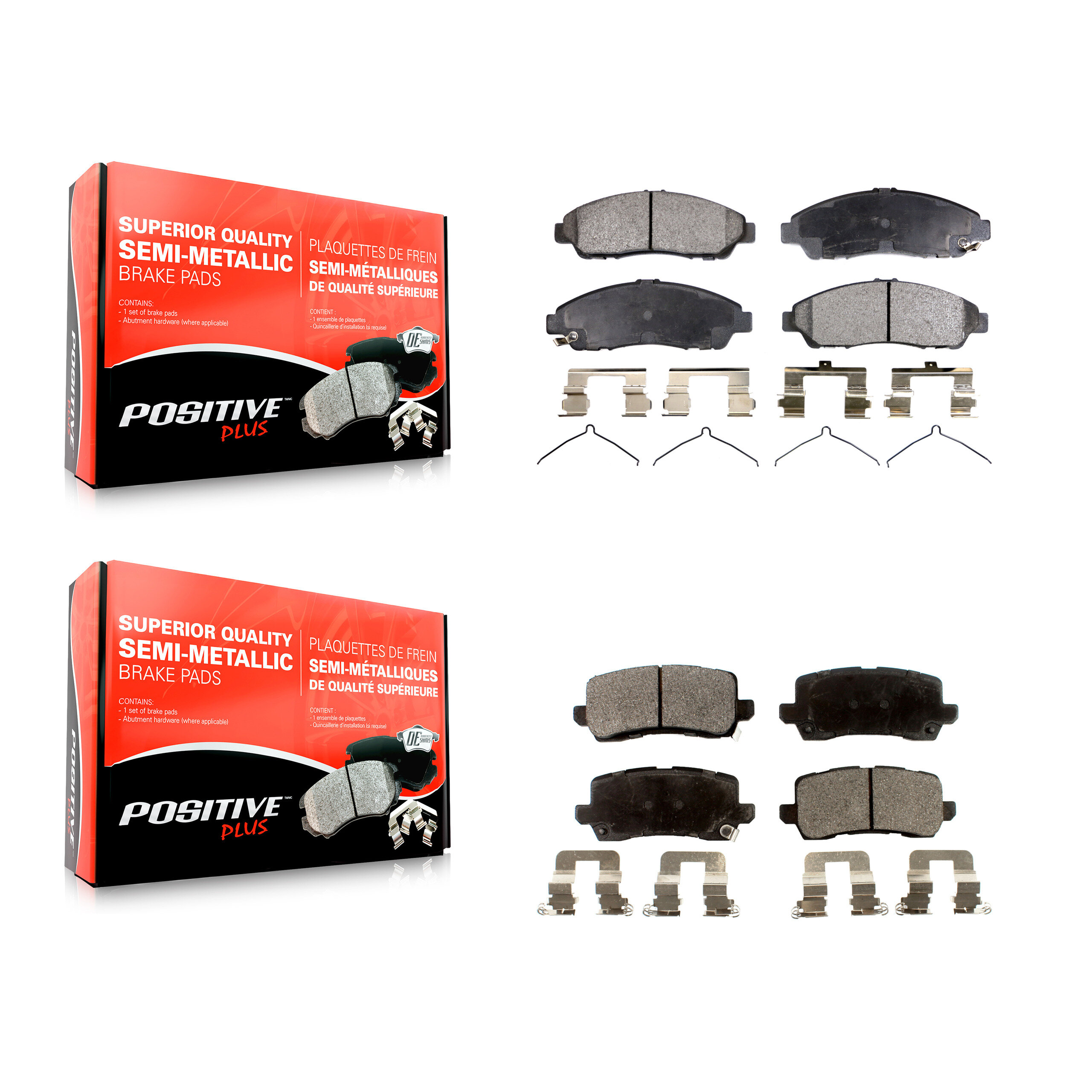 Positive Plus - KPF-100151 - Front and Rear Disc Brake Pad Kits