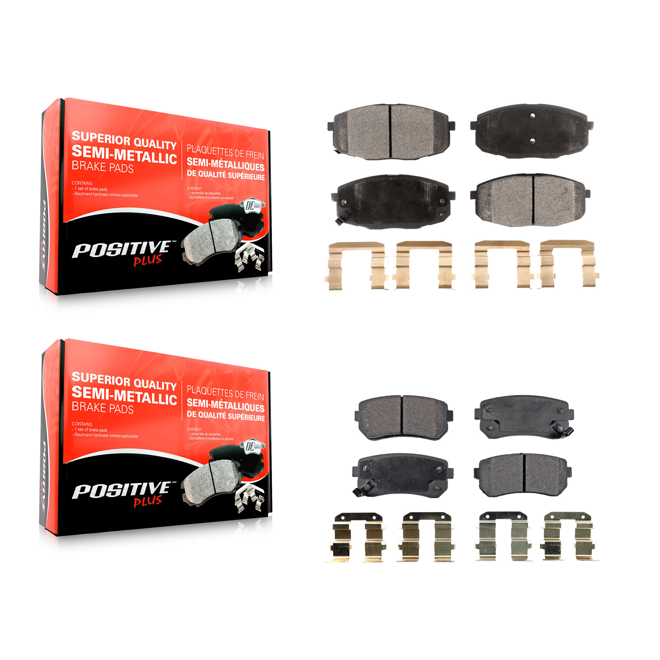 Positive Plus - KPF-100155 - Front and Rear Disc Brake Pad Kits