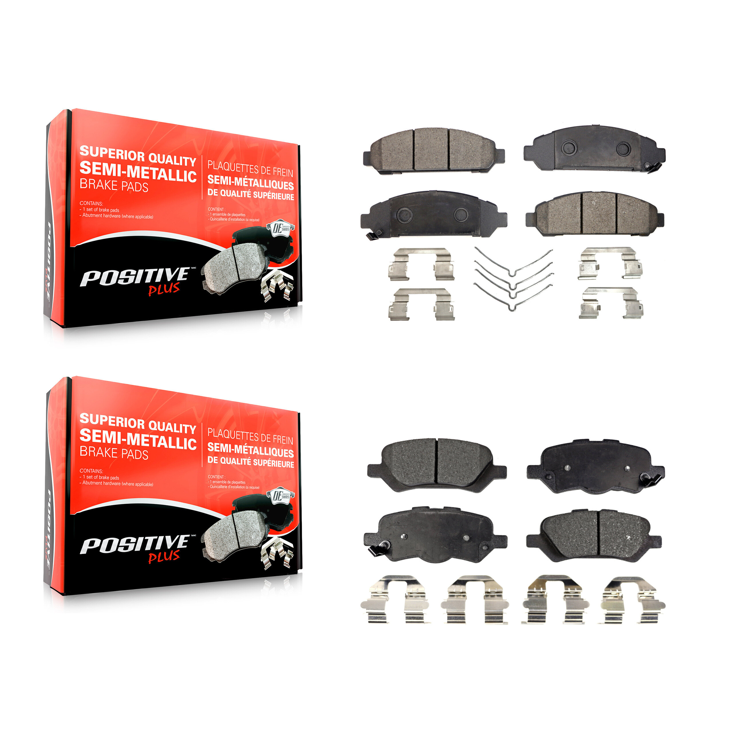 Positive Plus - KPF-100158 - Front and Rear Disc Brake Pad Kits