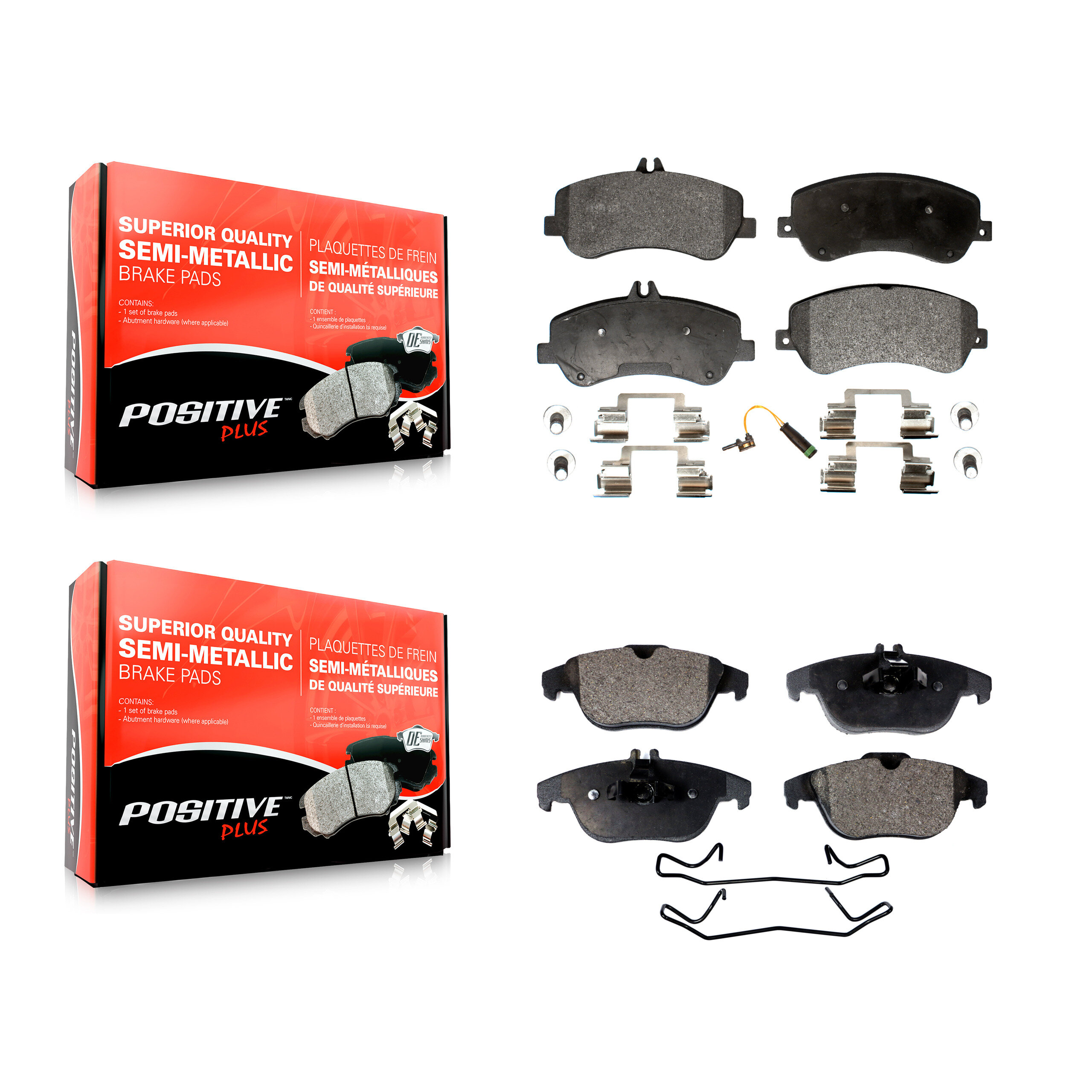 Positive Plus - KPF-100165 - Front and Rear Disc Brake Pad Kits