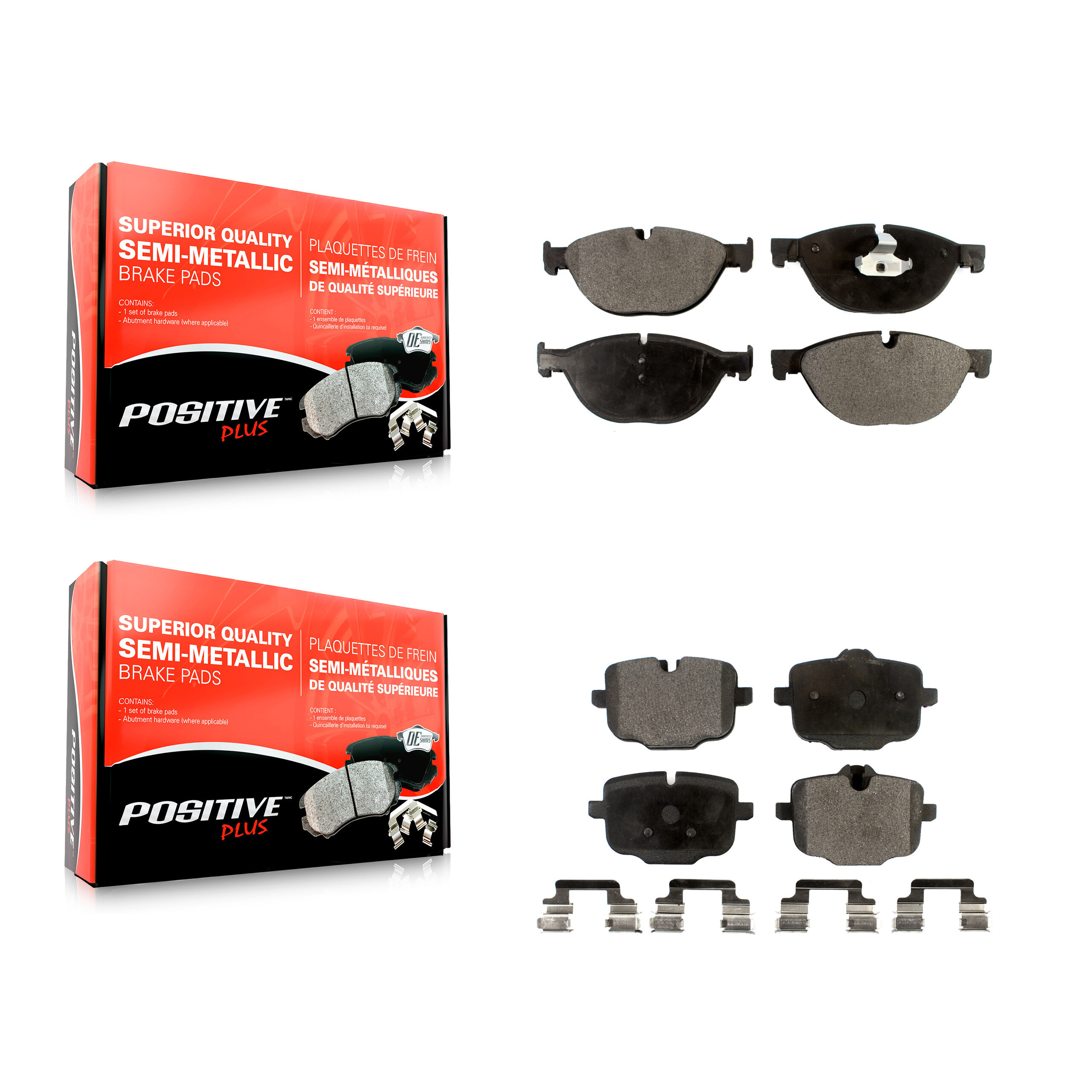 Positive Plus - KPF-100166 - Front and Rear Disc Brake Pad Kits