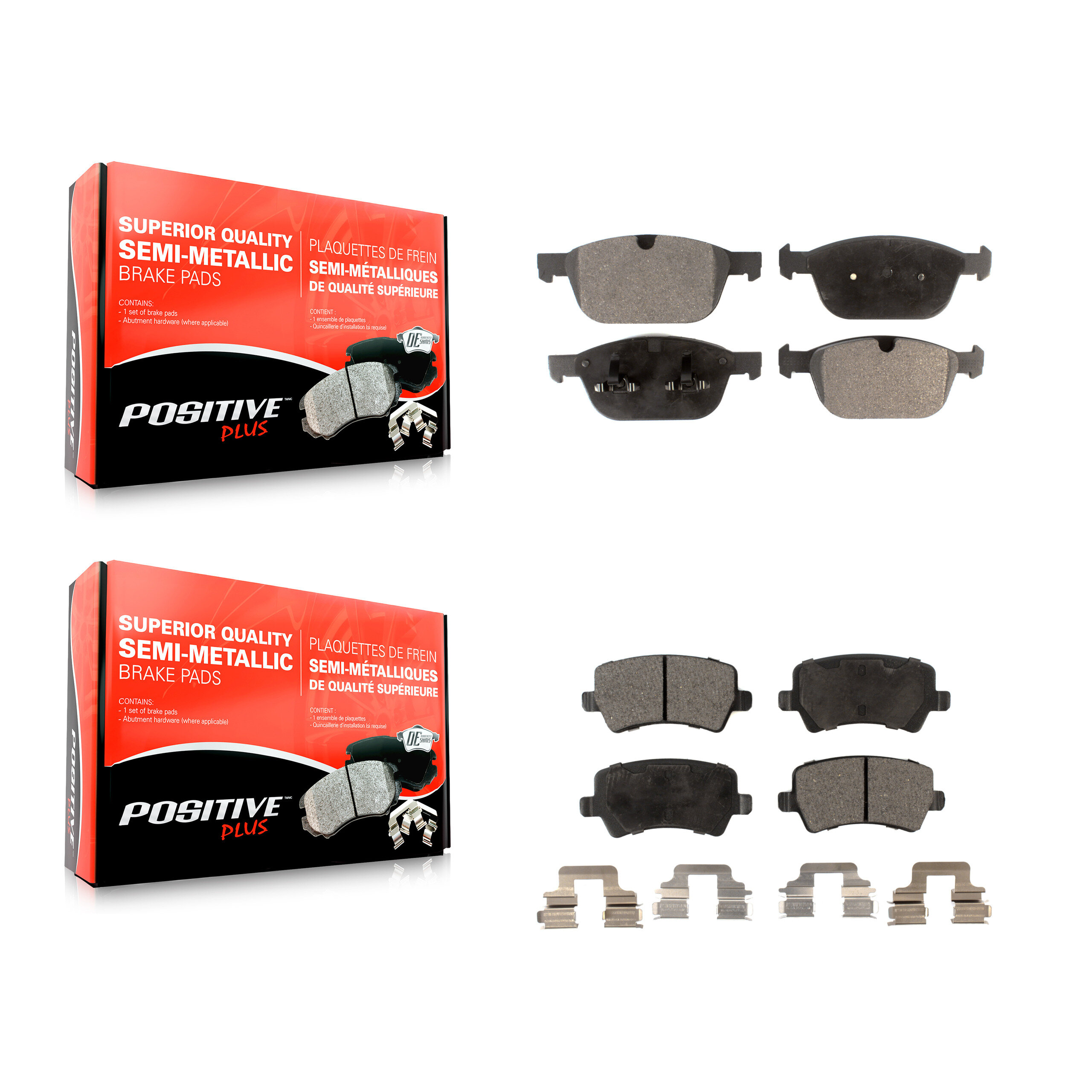 Positive Plus - KPF-100170 - Front and Rear Disc Brake Pad Kits