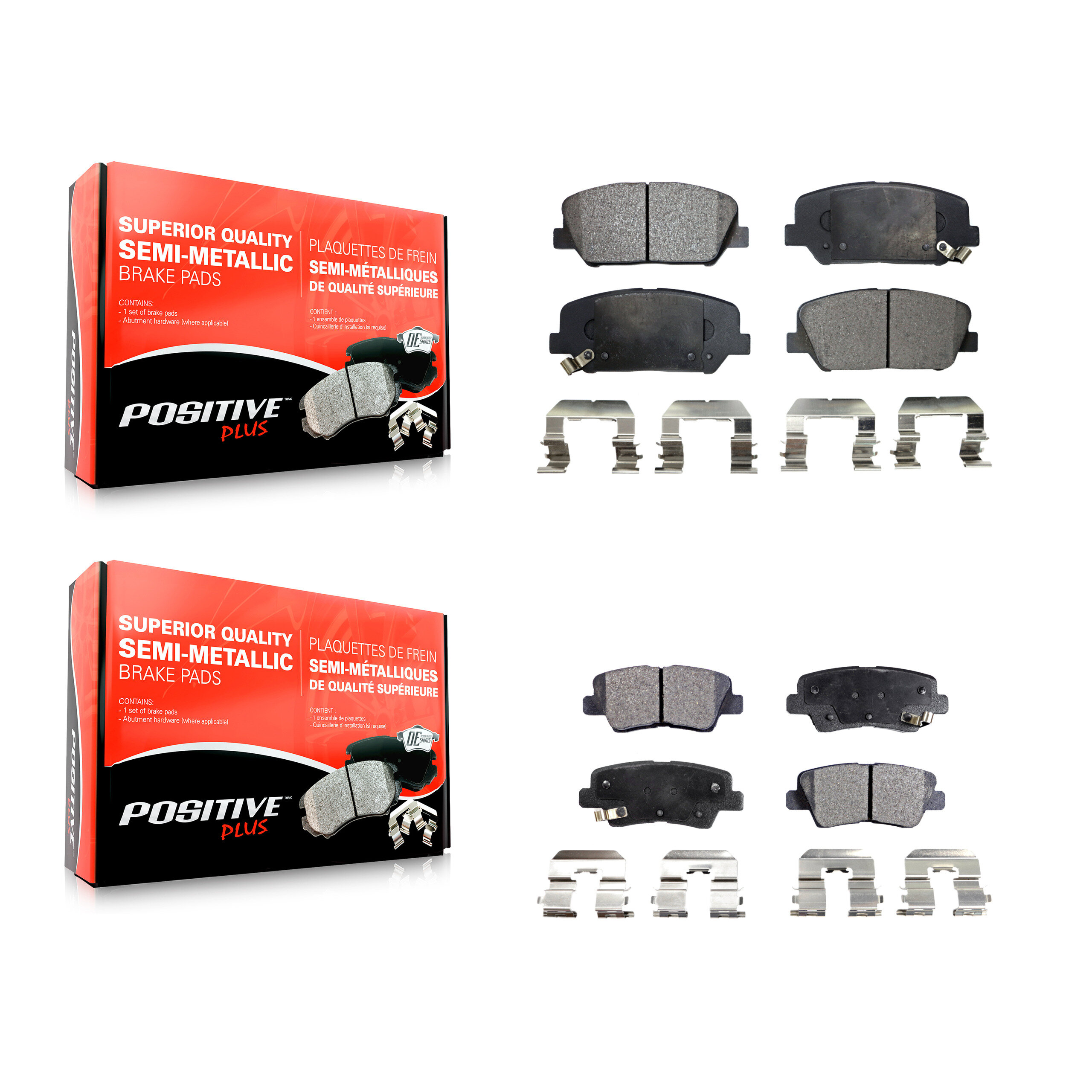 Positive Plus - KPF-100174 - Front and Rear Disc Brake Pad Kits