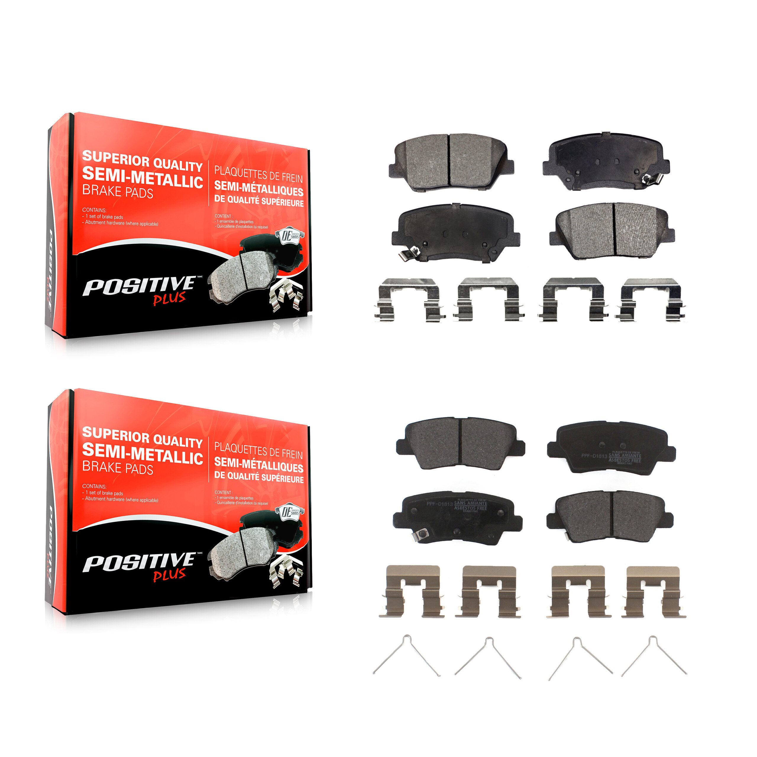 Positive Plus - KPF-100187 - Front and Rear Disc Brake Pad Kits