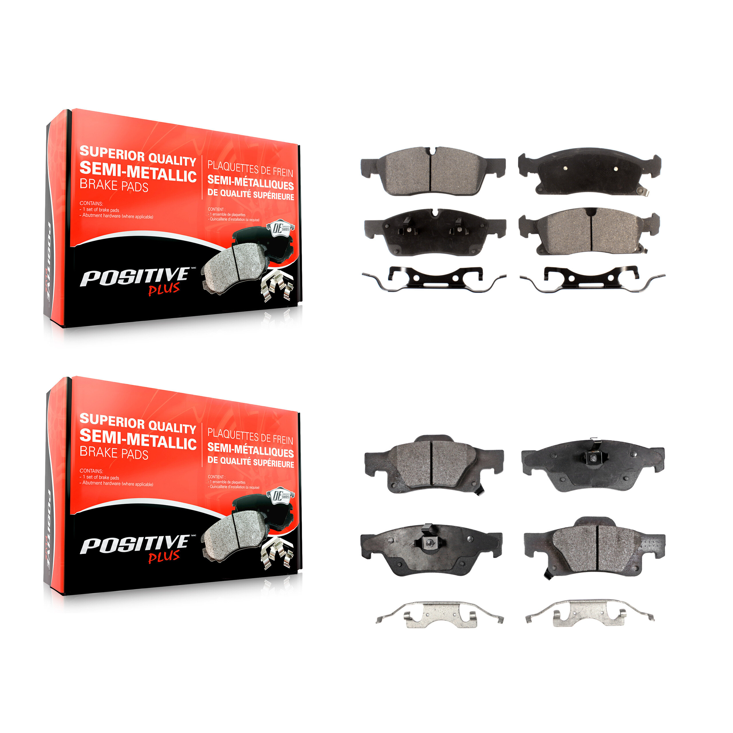Positive Plus - KPF-100192 - Front and Rear Disc Brake Pad Kits