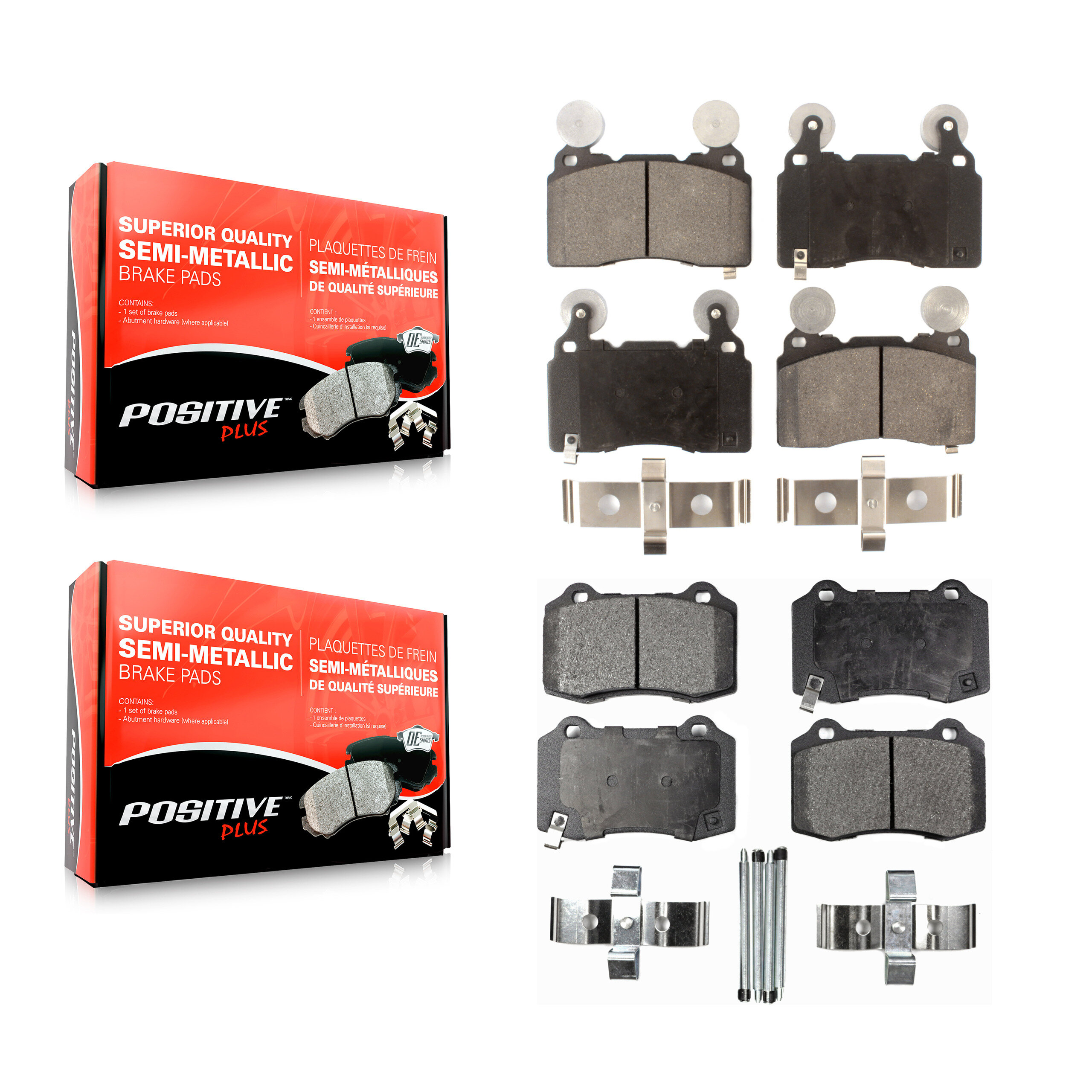 Positive Plus - KPF-100196 - Front and Rear Disc Brake Pad Kits
