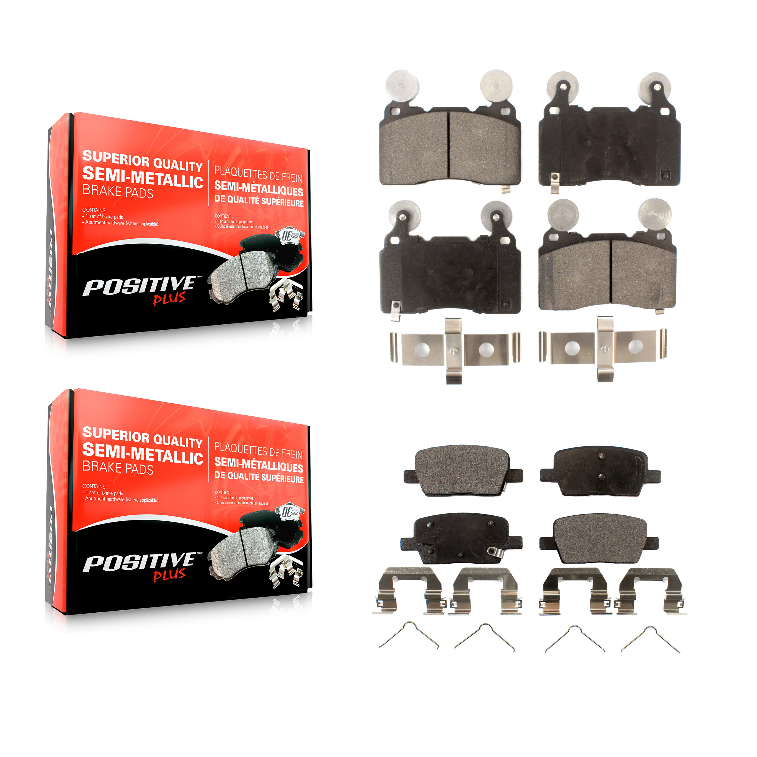 Positive Plus - KPF-100199 - Front and Rear Disc Brake Pad Kits
