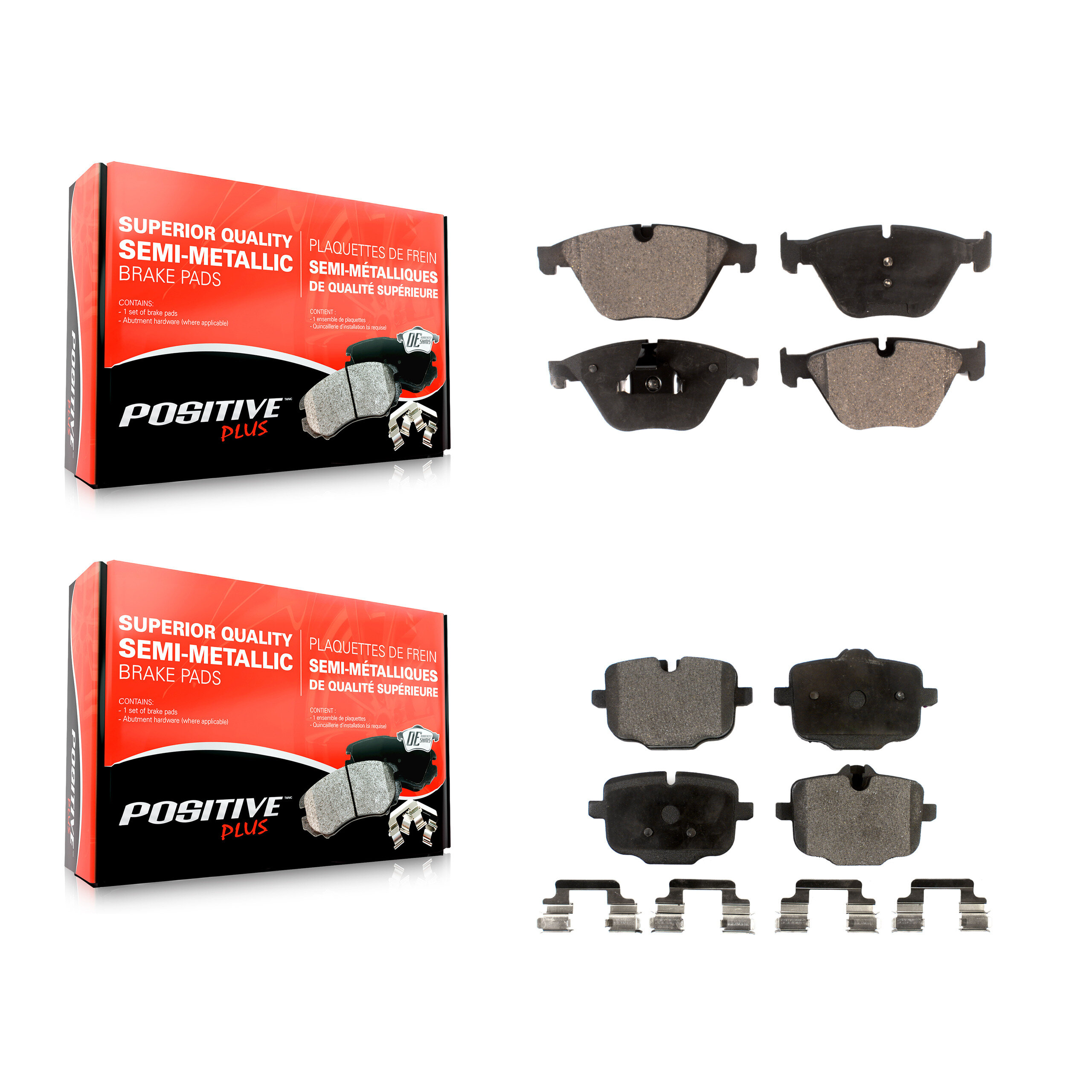 Positive Plus - KPF-100201 - Front and Rear Disc Brake Pad Kits
