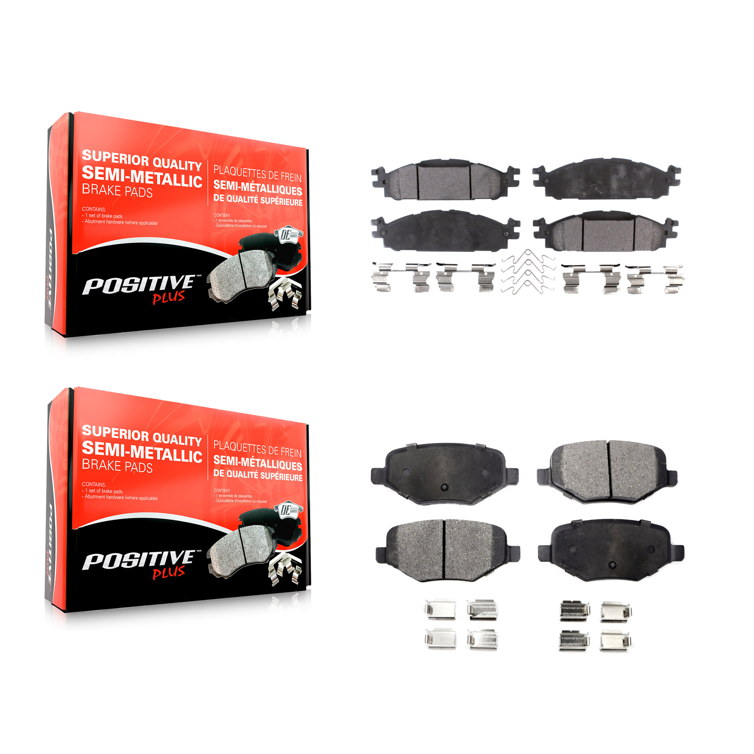 Positive Plus - KPF-100205 - Front and Rear Disc Brake Pad Kits
