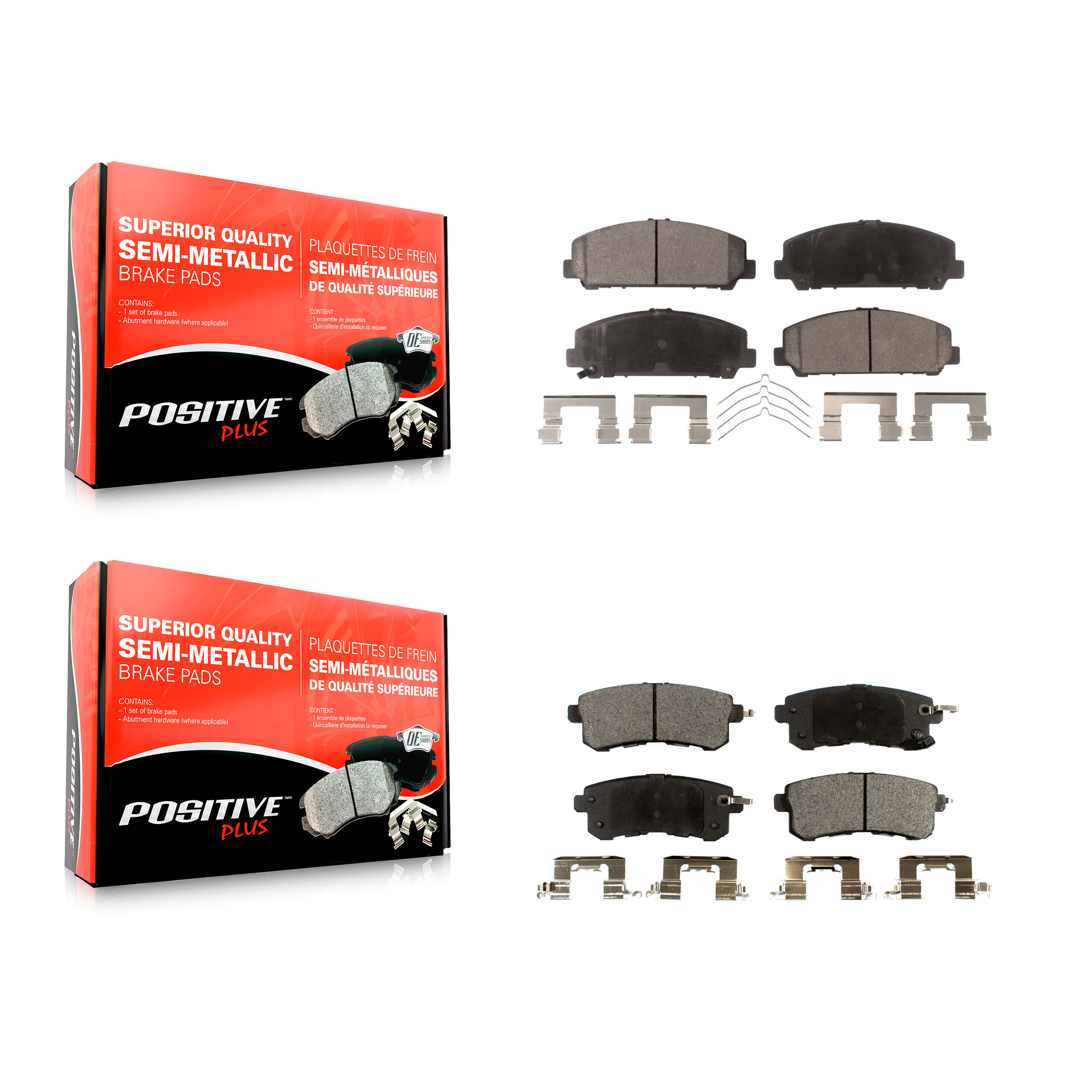 Positive Plus - KPF-100209 - Front and Rear Disc Brake Pad Kits