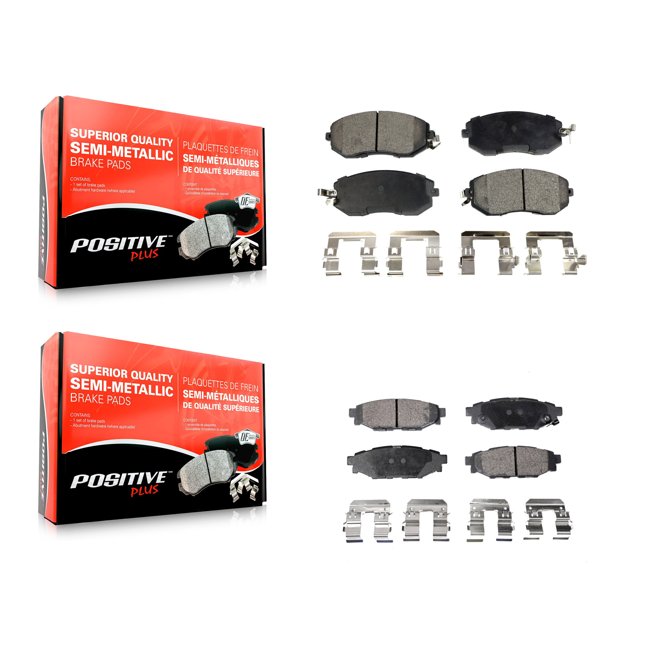 Positive Plus - KPF-100216 - Front and Rear Disc Brake Pad Kits