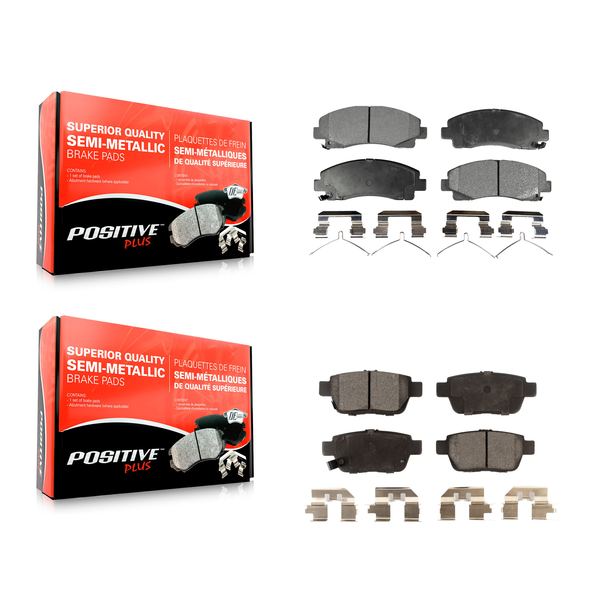 Positive Plus - KPF-100230 - Front and Rear Disc Brake Pad Kits