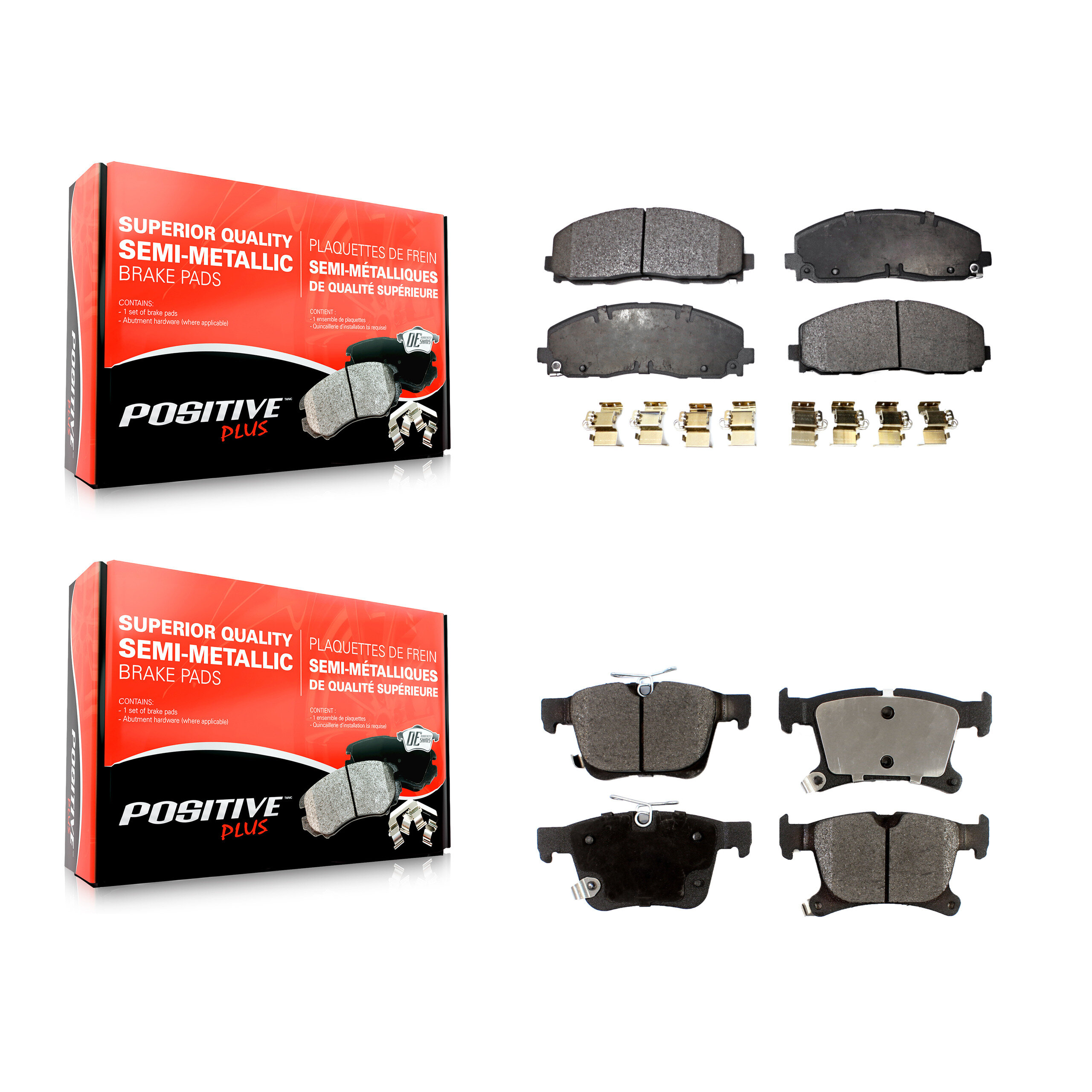 Positive Plus - KPF-100233 - Front and Rear Disc Brake Pad Kits