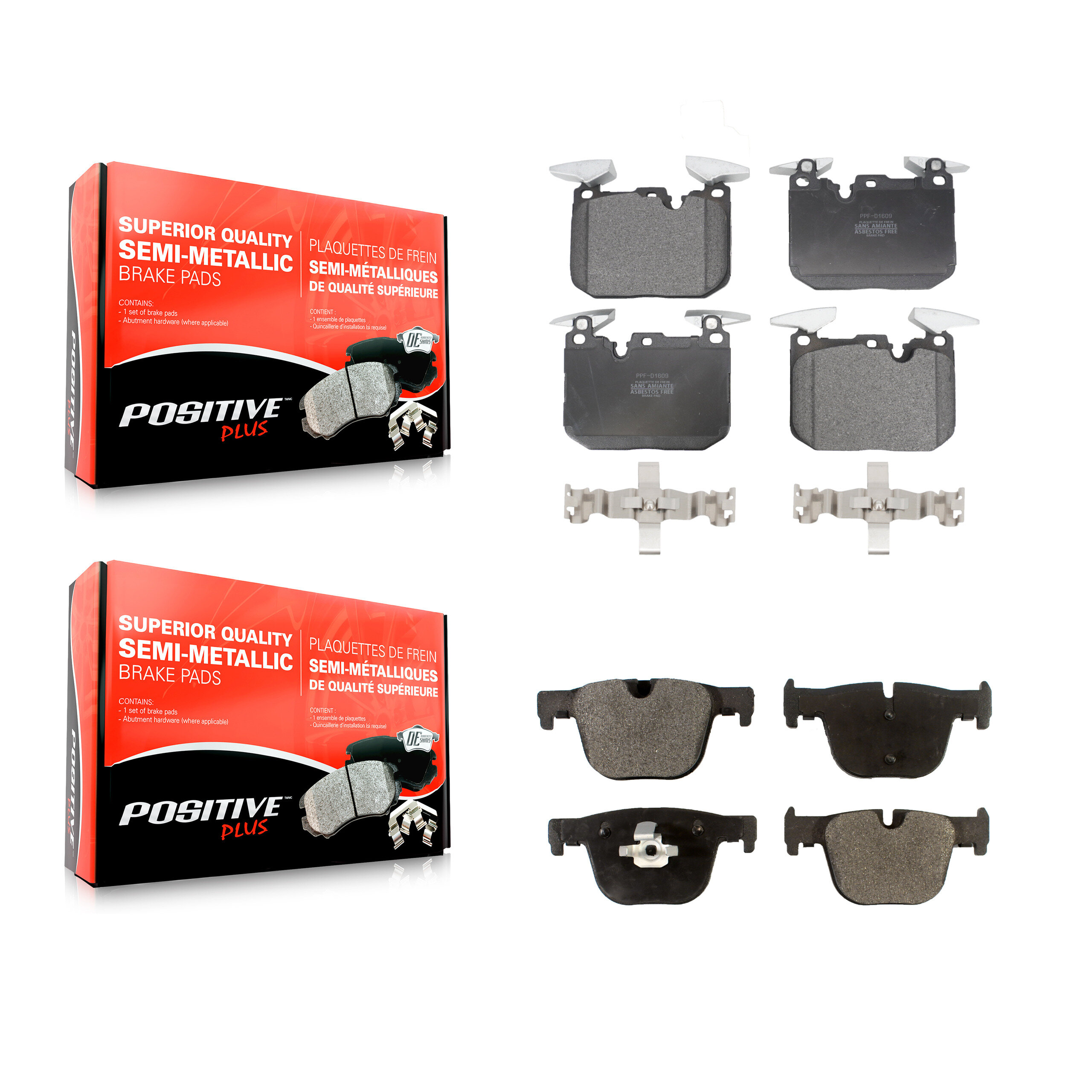Positive Plus - KPF-100234 - Front and Rear Disc Brake Pad Kits