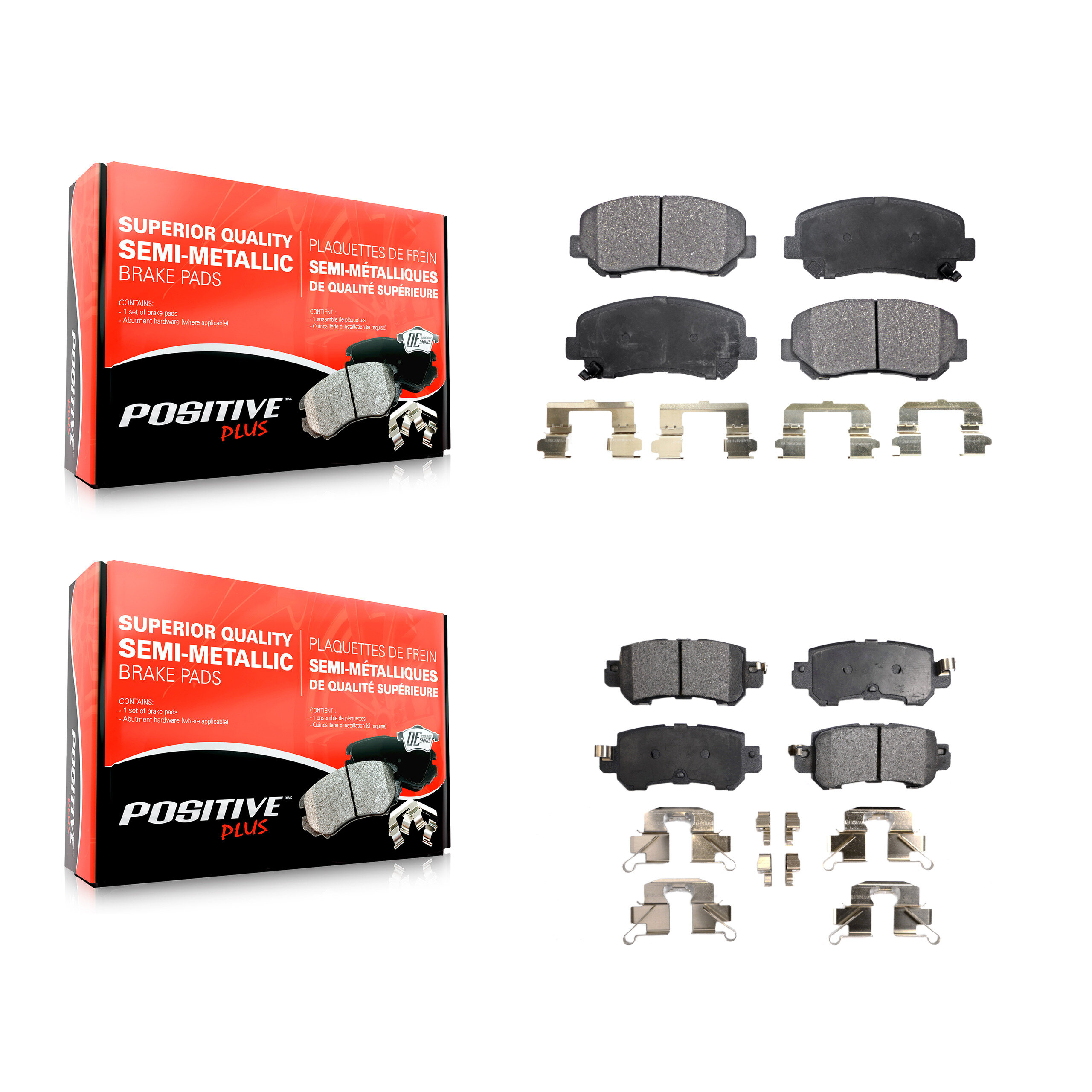 Positive Plus - KPF-100240 - Front and Rear Disc Brake Pad Kits