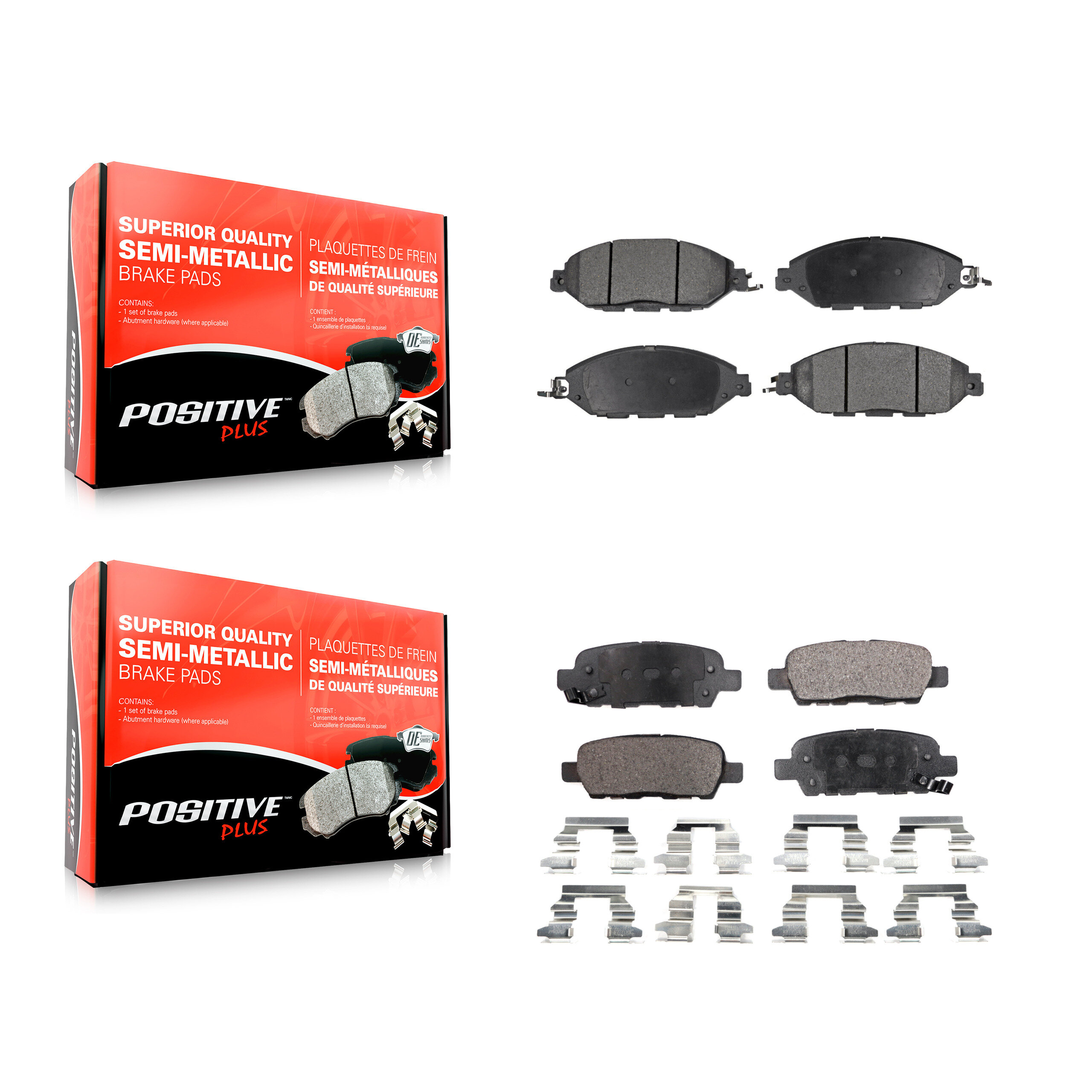Positive Plus - KPF-100249 - Front and Rear Disc Brake Pad Kits