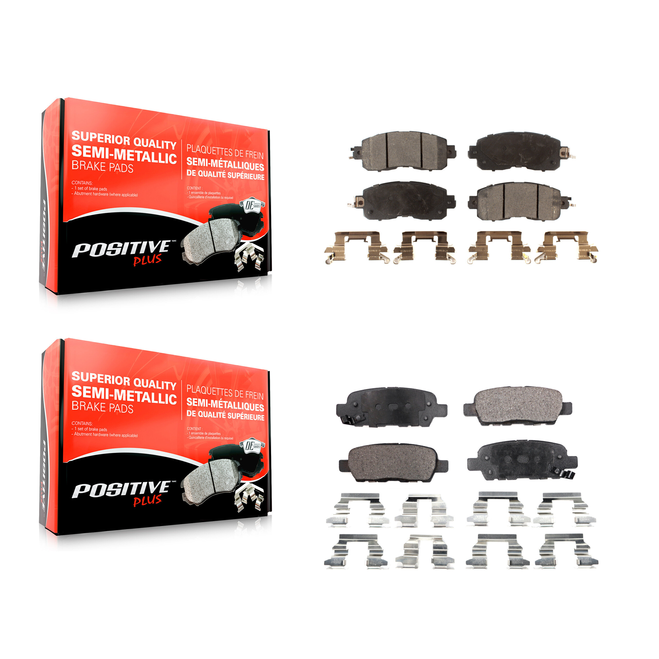Positive Plus - KPF-100250 - Front and Rear Disc Brake Pad Kits