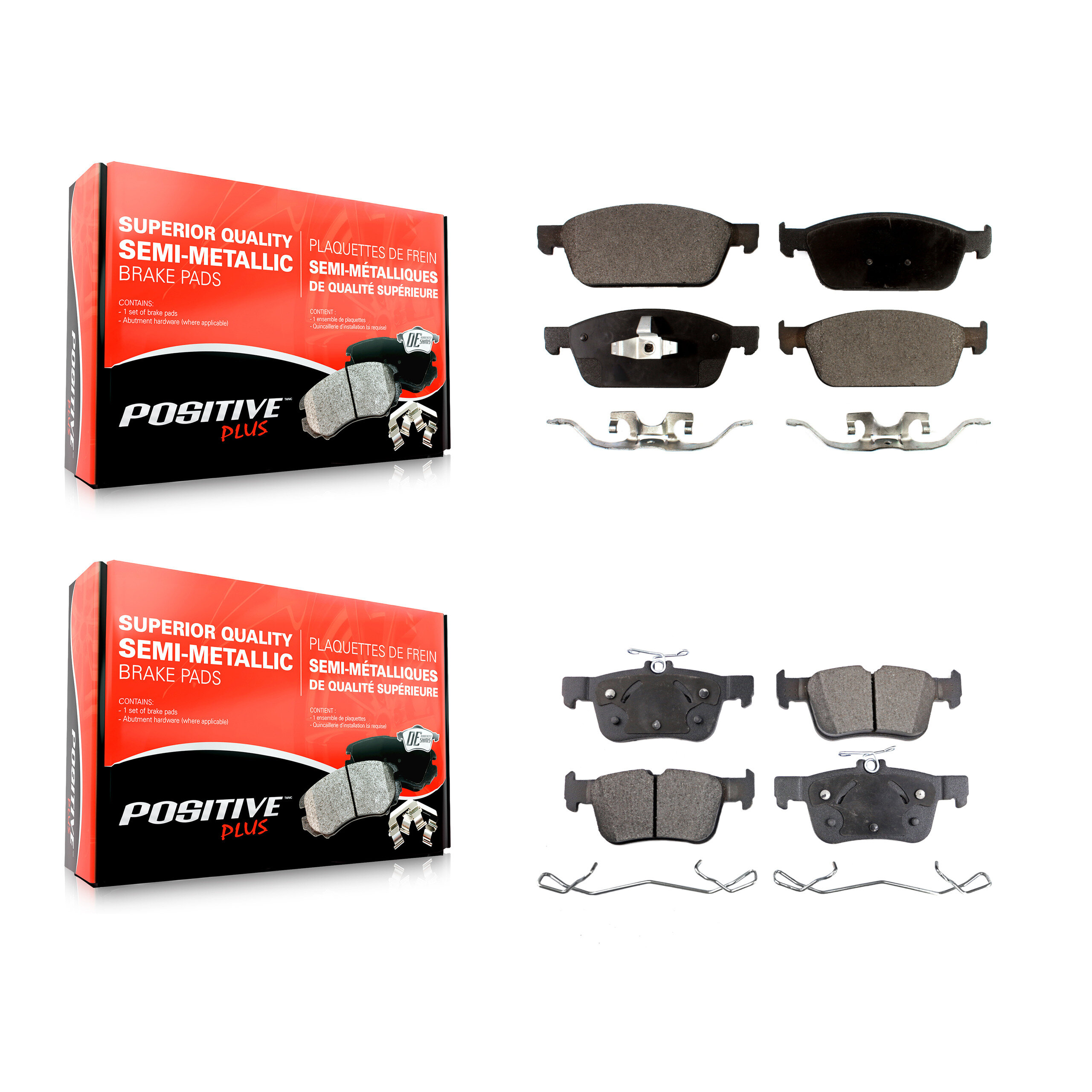 Positive Plus - KPF-100255 - Front and Rear Disc Brake Pad Kits