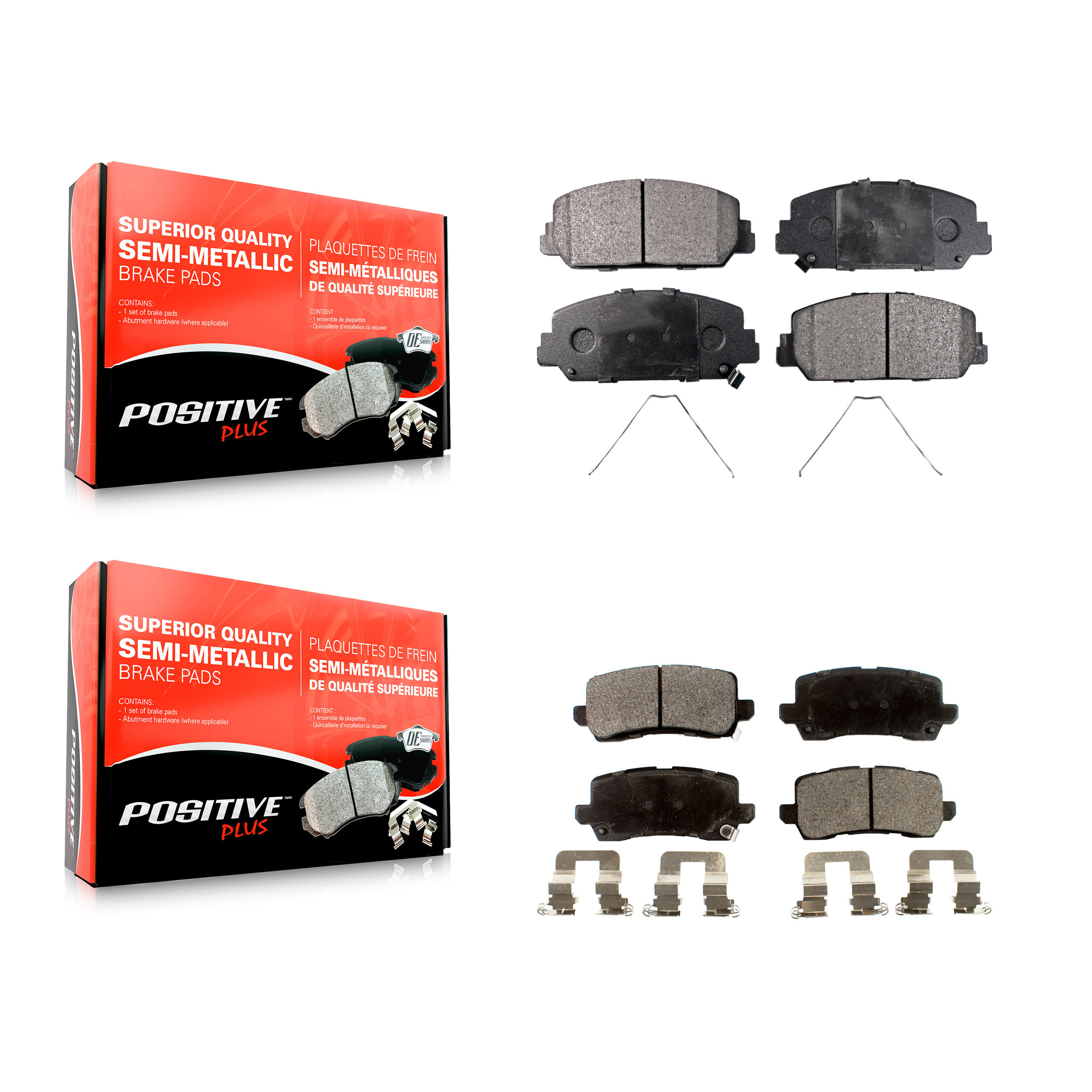 Positive Plus - KPF-100260 - Front and Rear Disc Brake Pad Kits