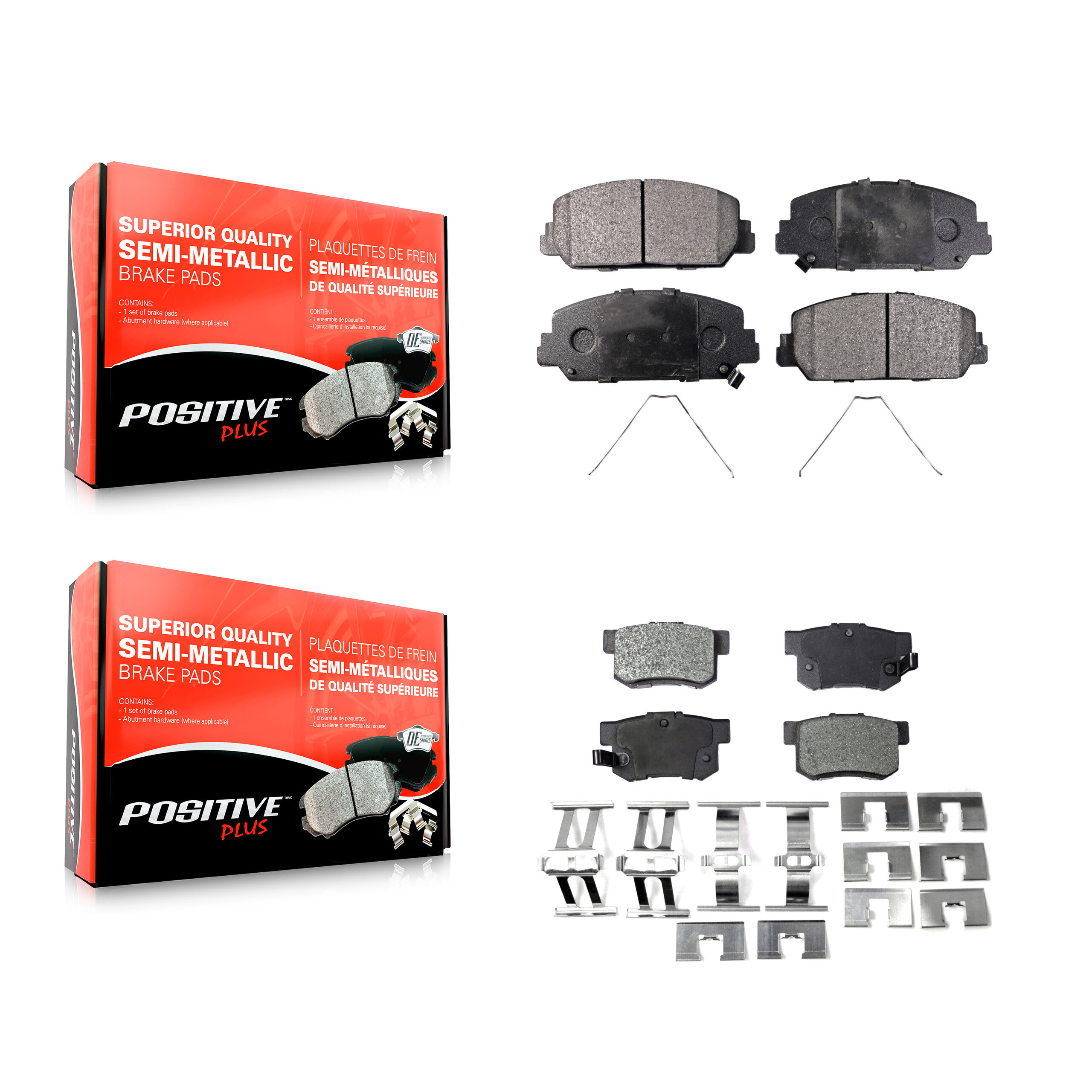 Positive Plus - KPF-100261 - Front and Rear Disc Brake Pad Kits