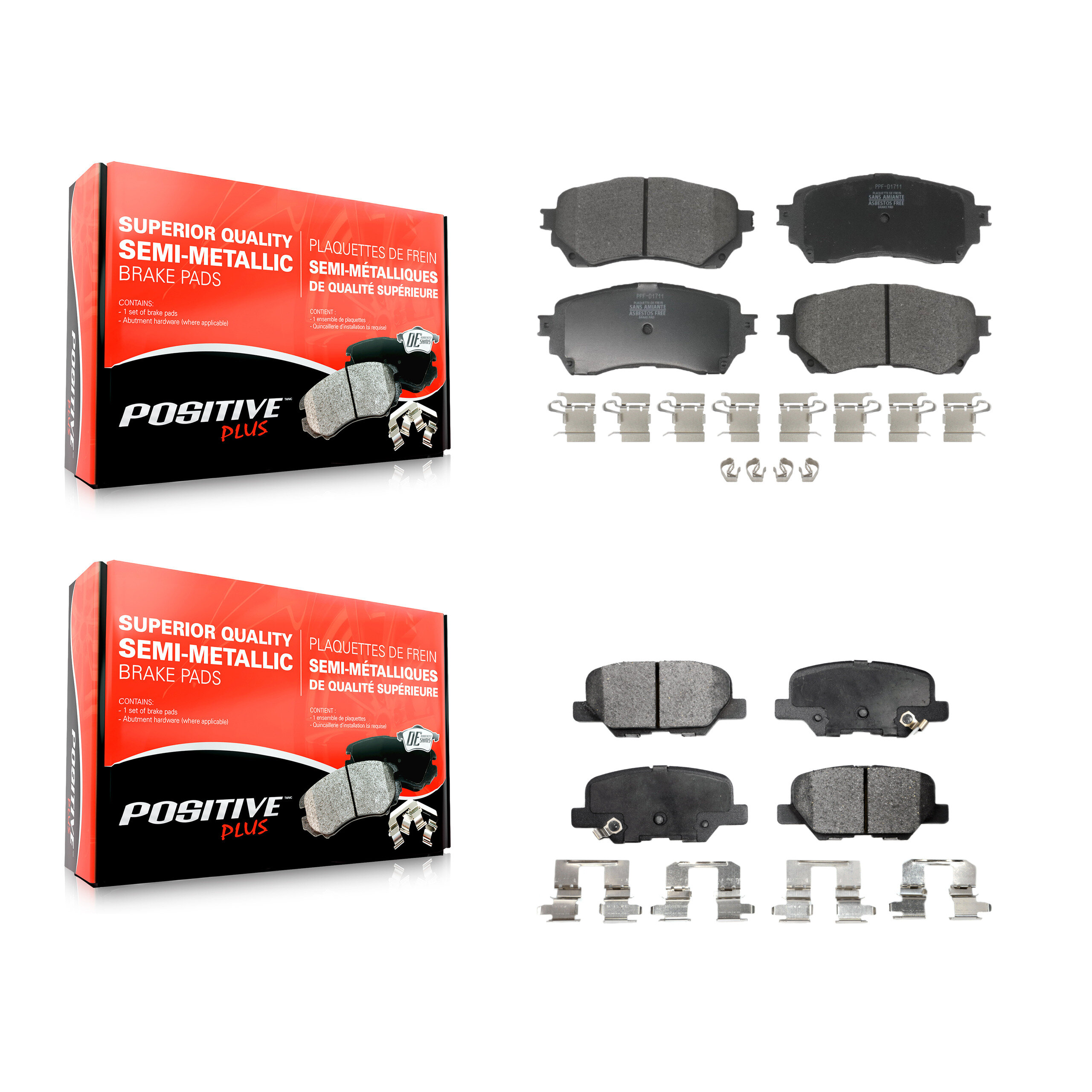 Positive Plus - KPF-100263 - Front and Rear Disc Brake Pad Kits