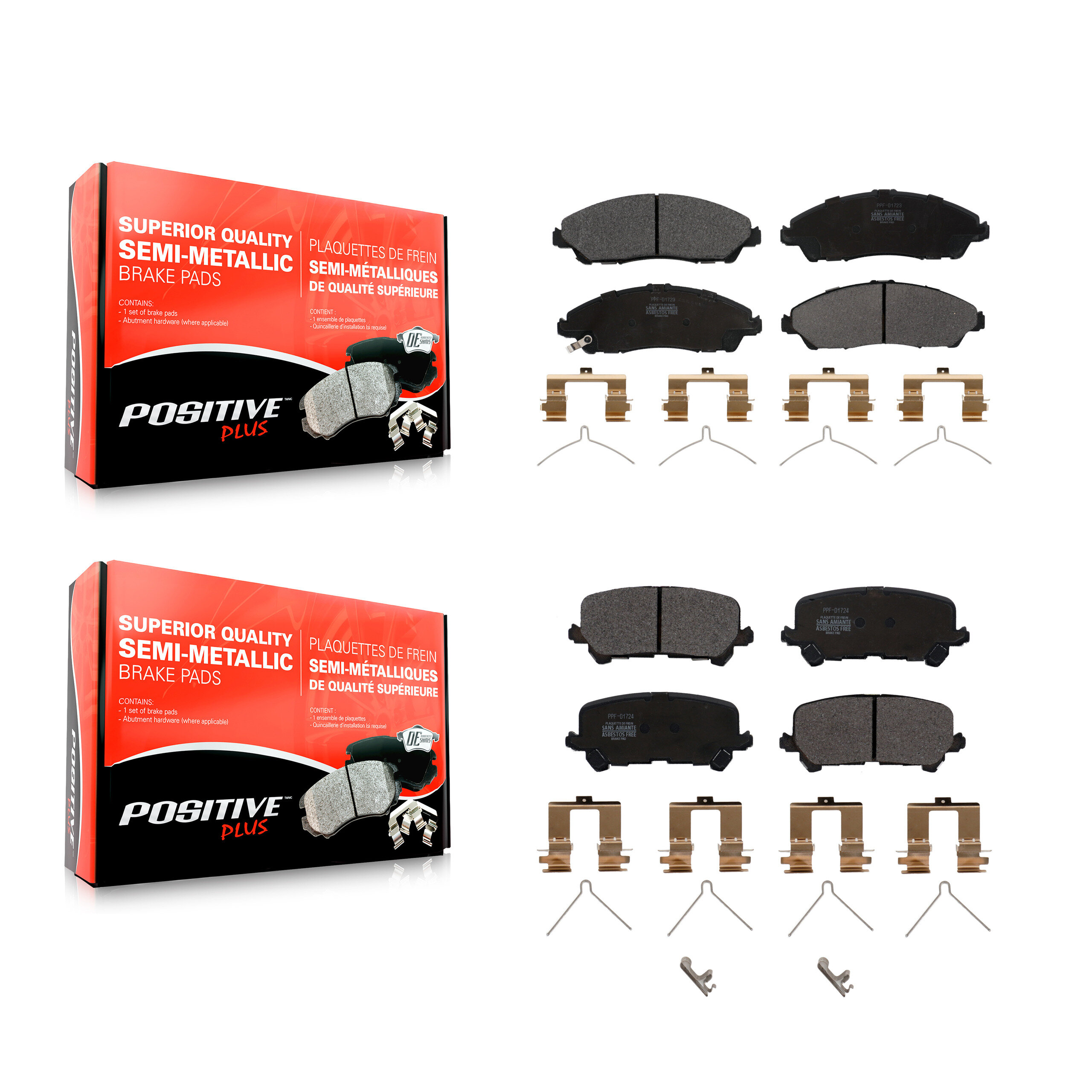 Positive Plus - KPF-100266 - Front and Rear Disc Brake Pad Kits