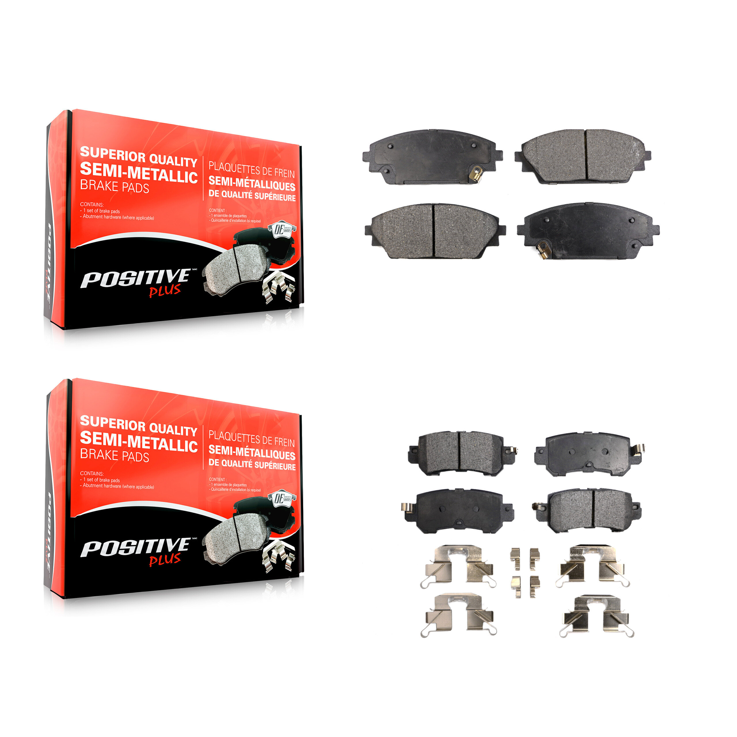 Positive Plus - KPF-100267 - Front and Rear Disc Brake Pad Kits