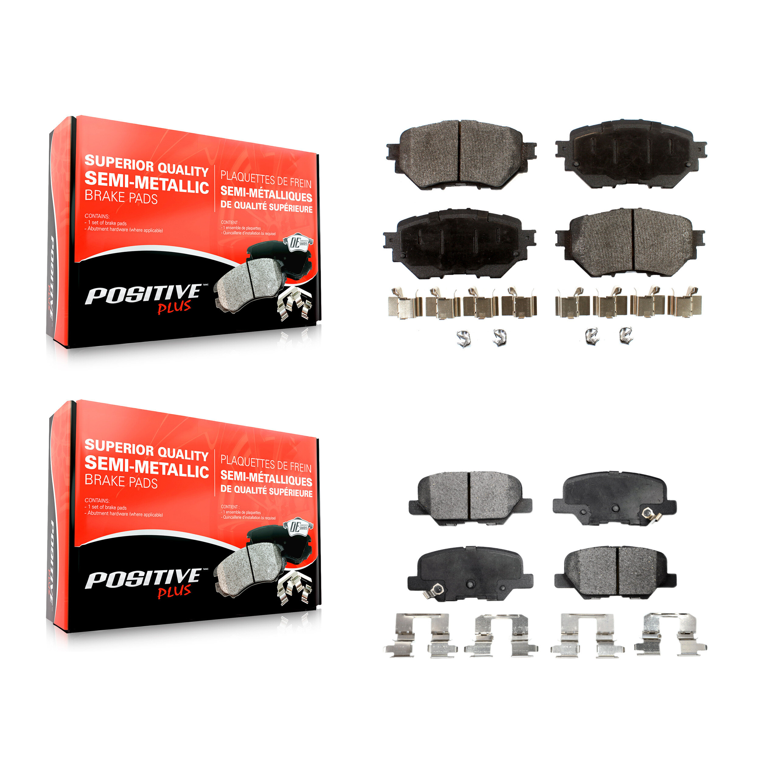 Positive Plus - KPF-100272 - Front and Rear Disc Brake Pad Kits