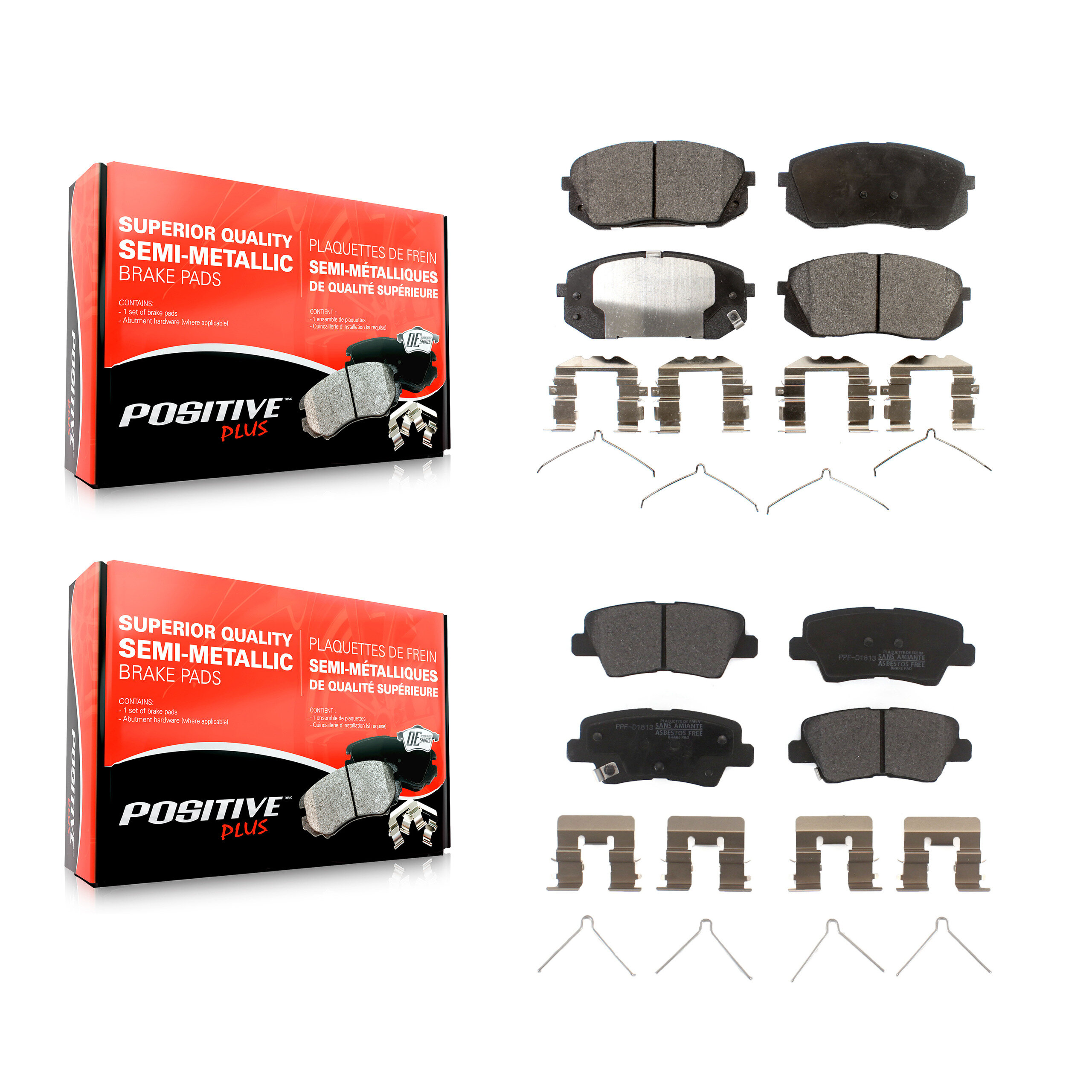 Positive Plus - KPF-100278 - Front and Rear Disc Brake Pad Kits