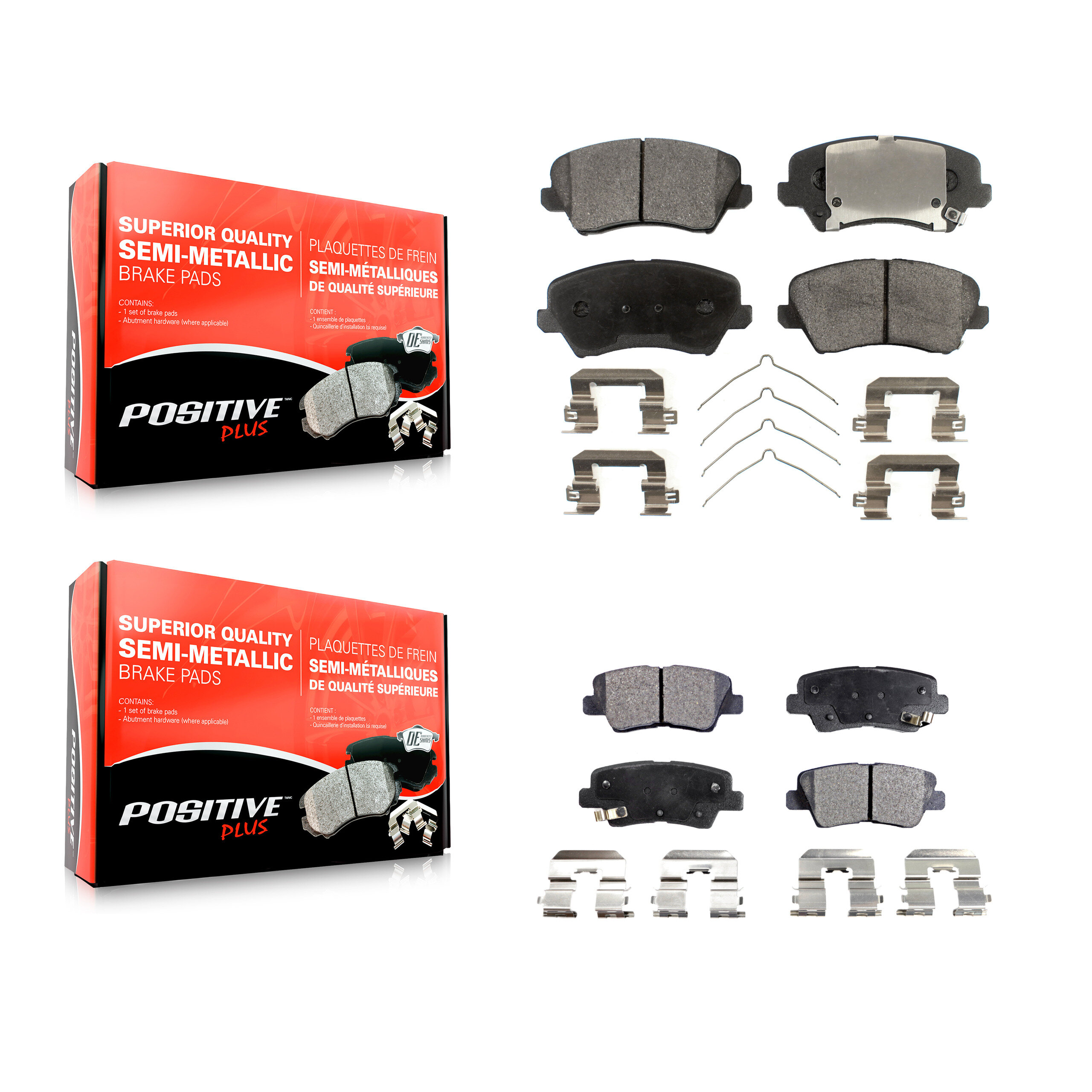 Positive Plus - KPF-100280 - Front and Rear Disc Brake Pad Kits