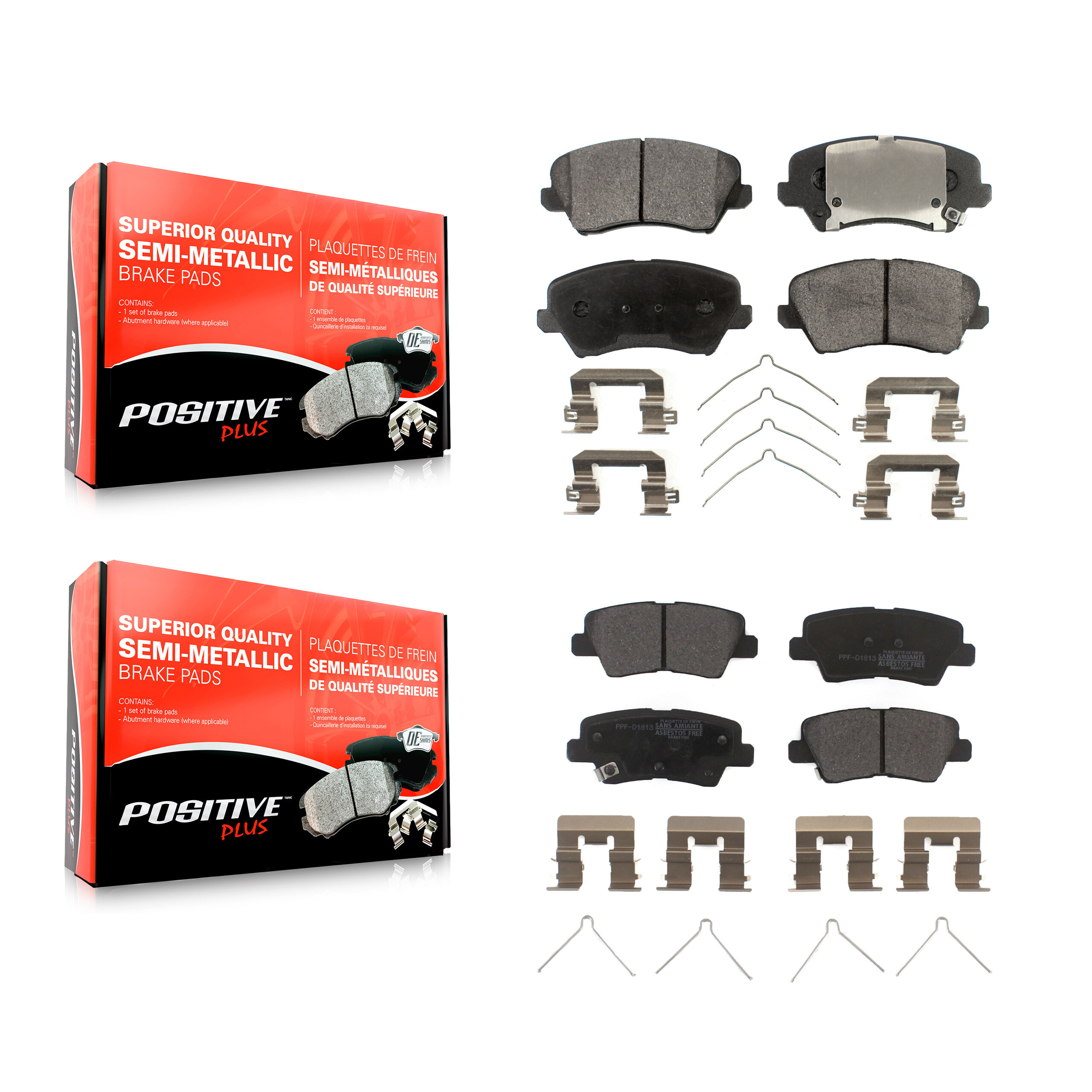 Positive Plus - KPF-100281 - Front and Rear Disc Brake Pad Kits