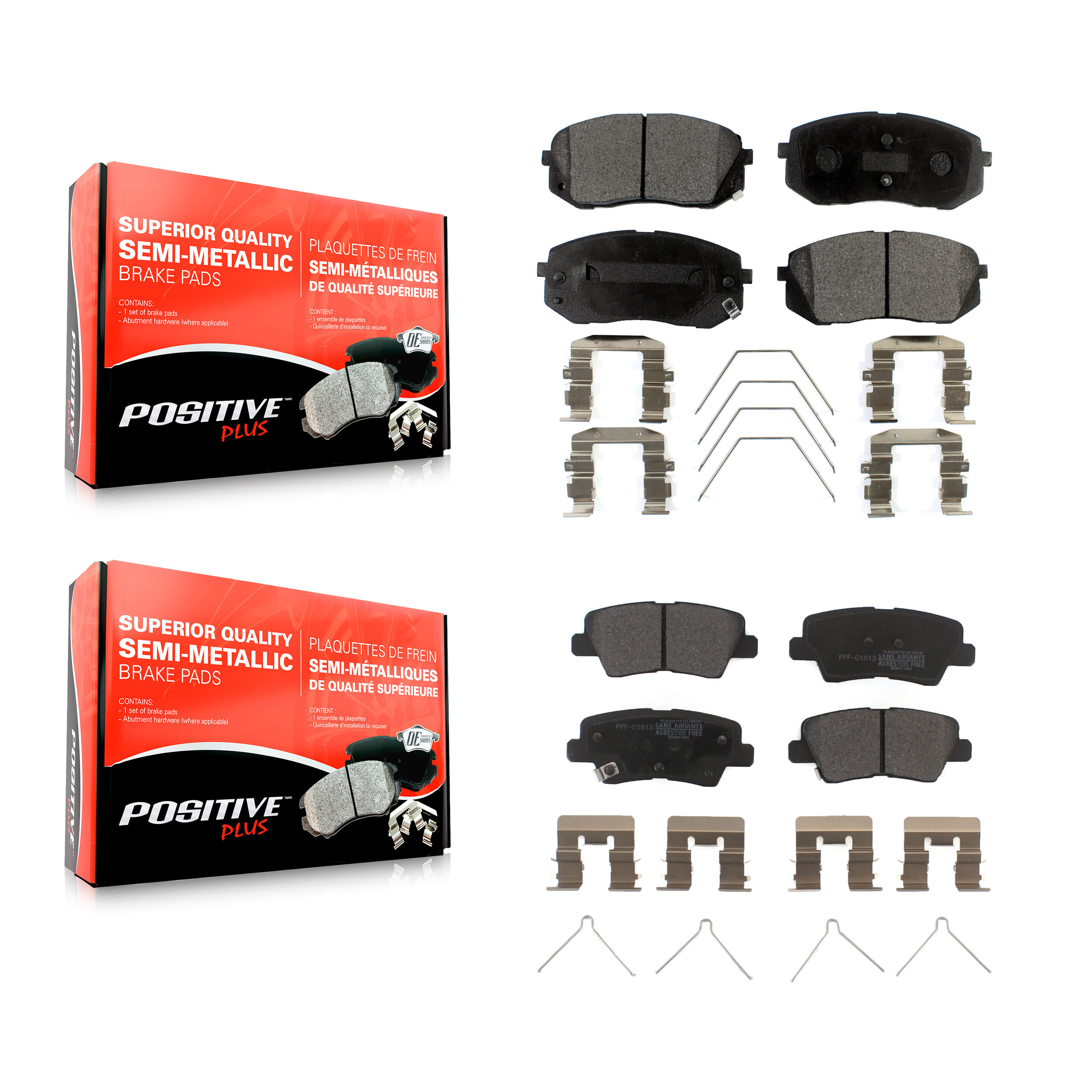 Positive Plus - KPF-100286 - Front and Rear Disc Brake Pad Kits