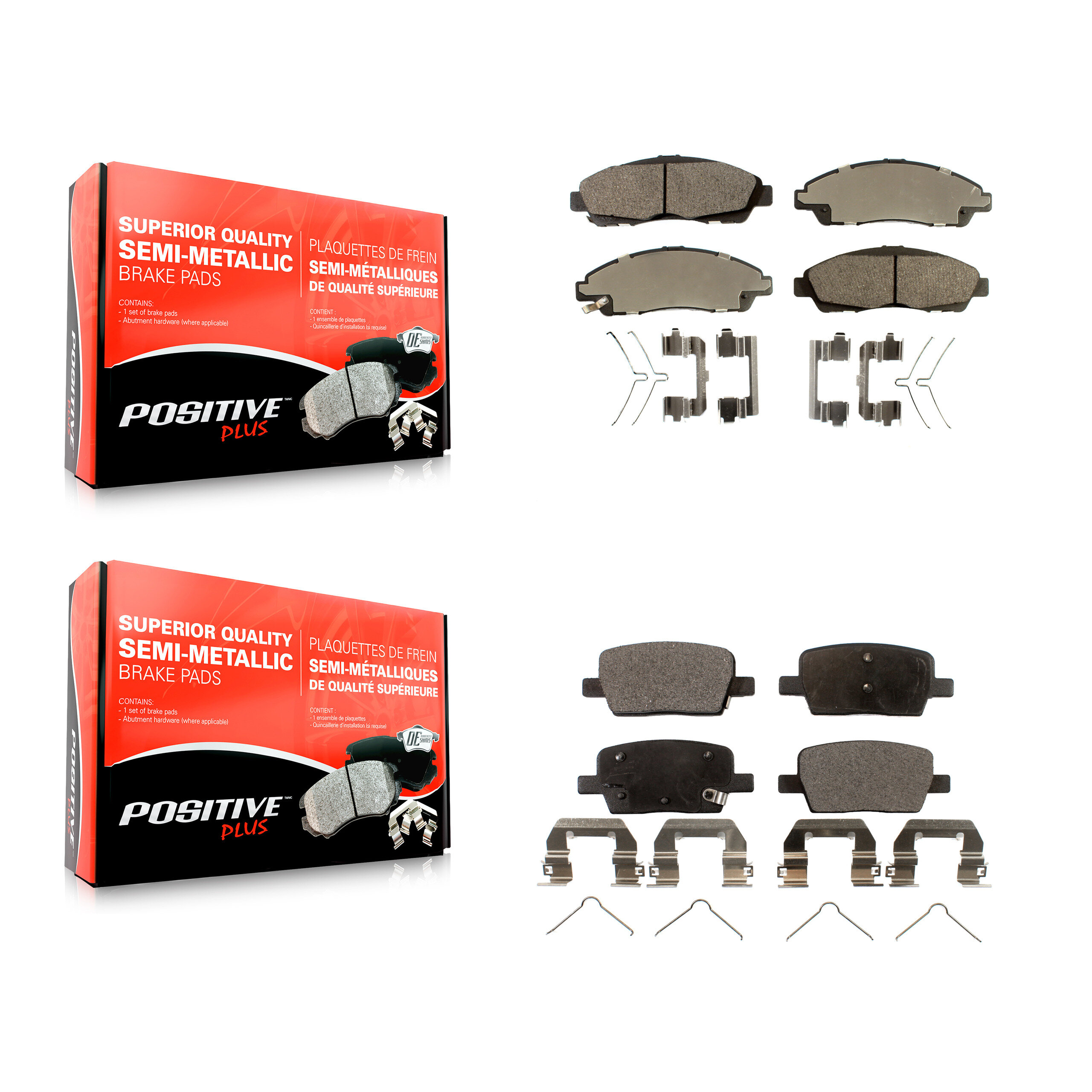 Positive Plus - KPF-100288 - Front and Rear Disc Brake Pad Kits