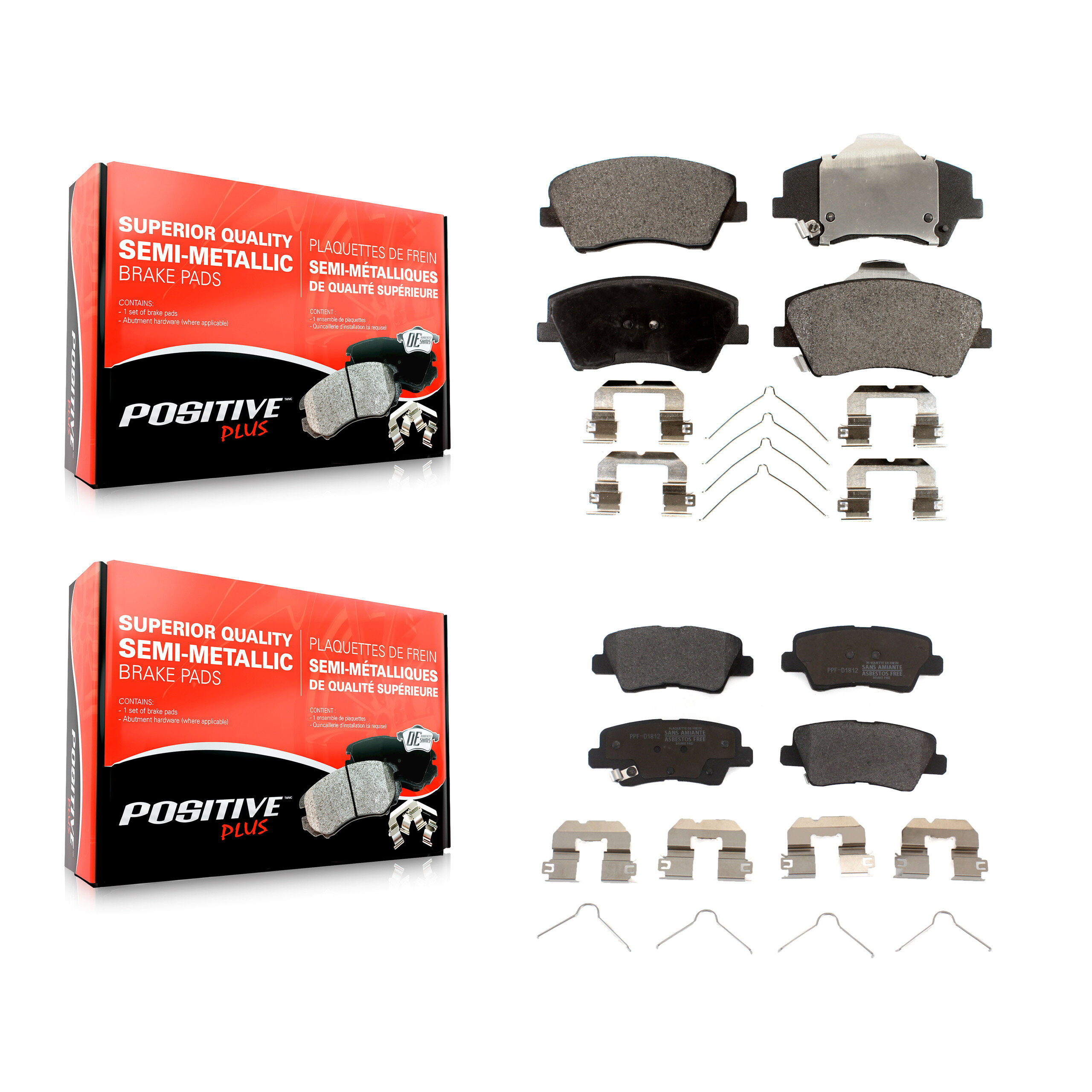 Positive Plus - KPF-100289 - Front and Rear Disc Brake Pad Kits