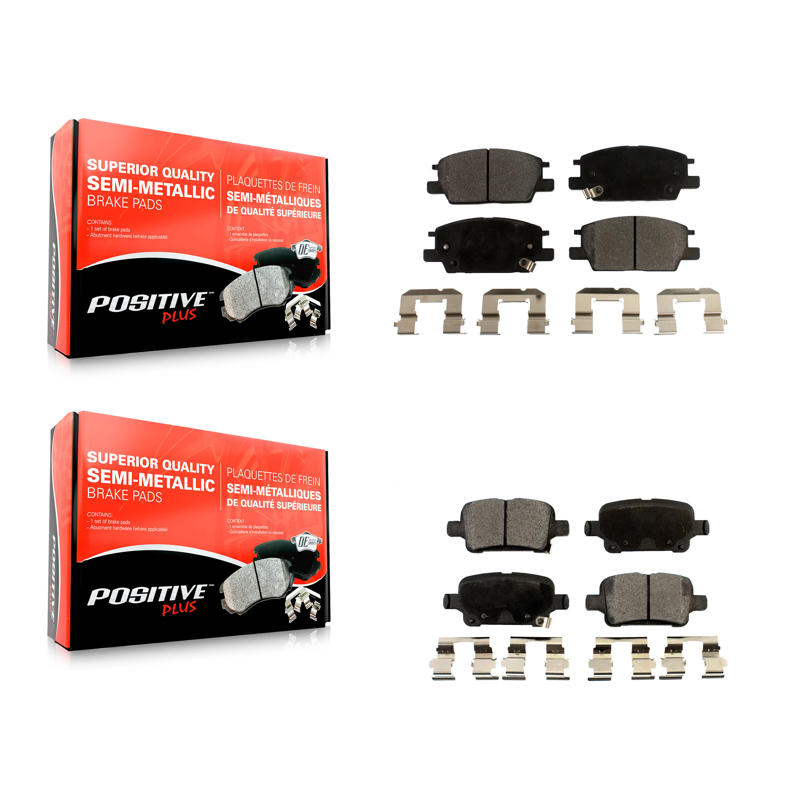 Positive Plus - KPF-100290 - Front and Rear Disc Brake Pad Kits