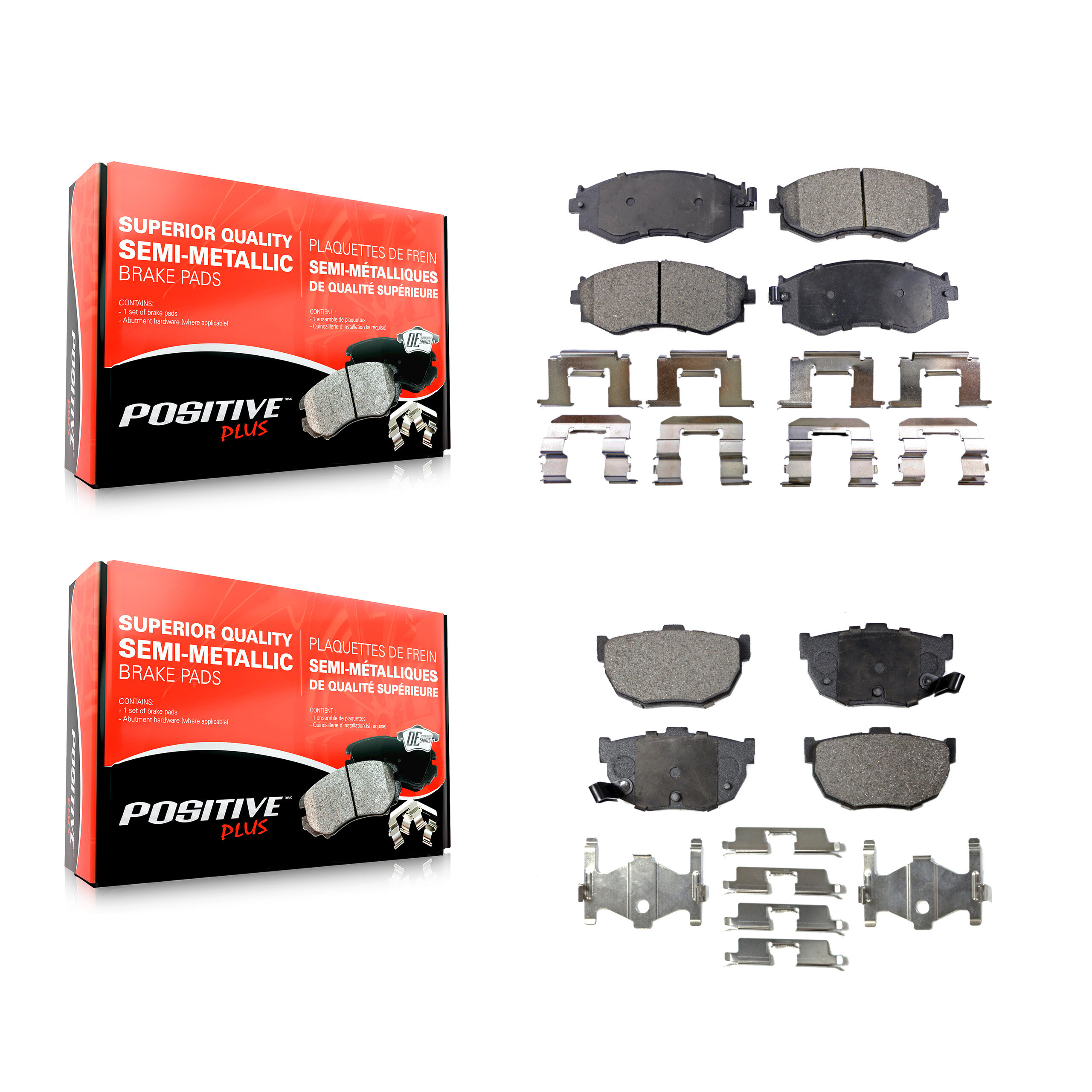 Positive Plus - KPF-100299 - Front and Rear Disc Brake Pad Kits