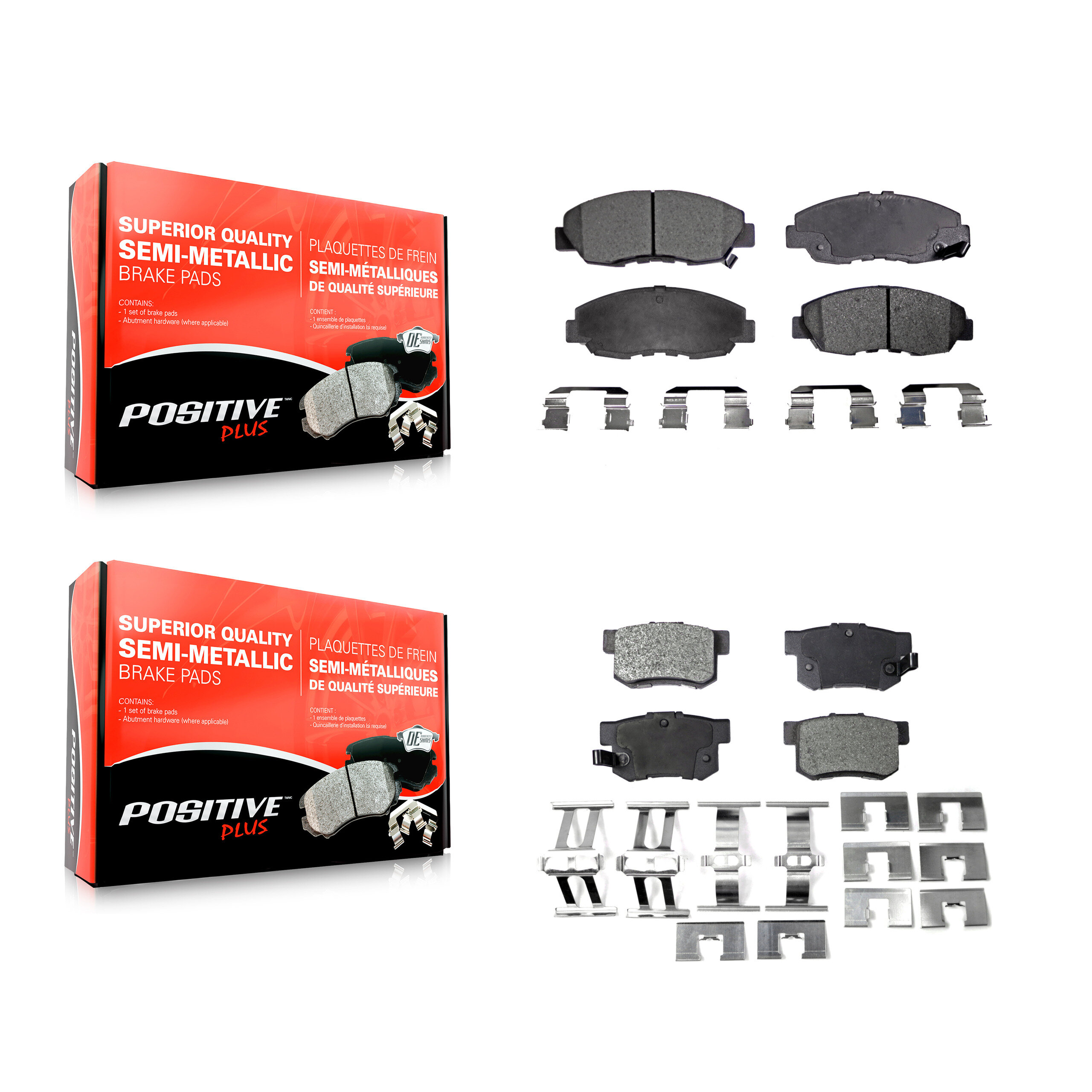 Positive Plus - KPF-100303 - Front and Rear Disc Brake Pad Kits
