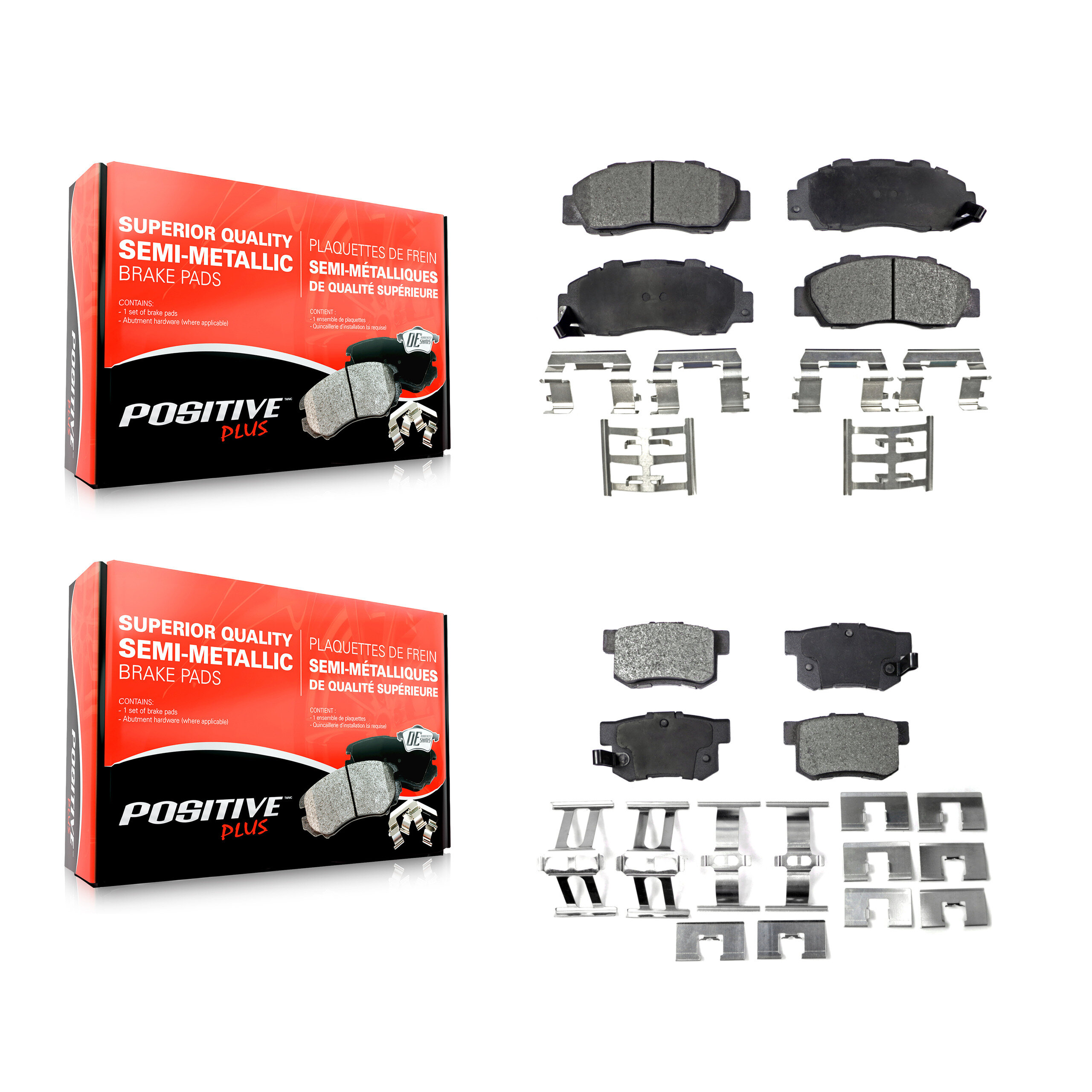 Positive Plus - KPF-100306 - Front and Rear Disc Brake Pad Kits