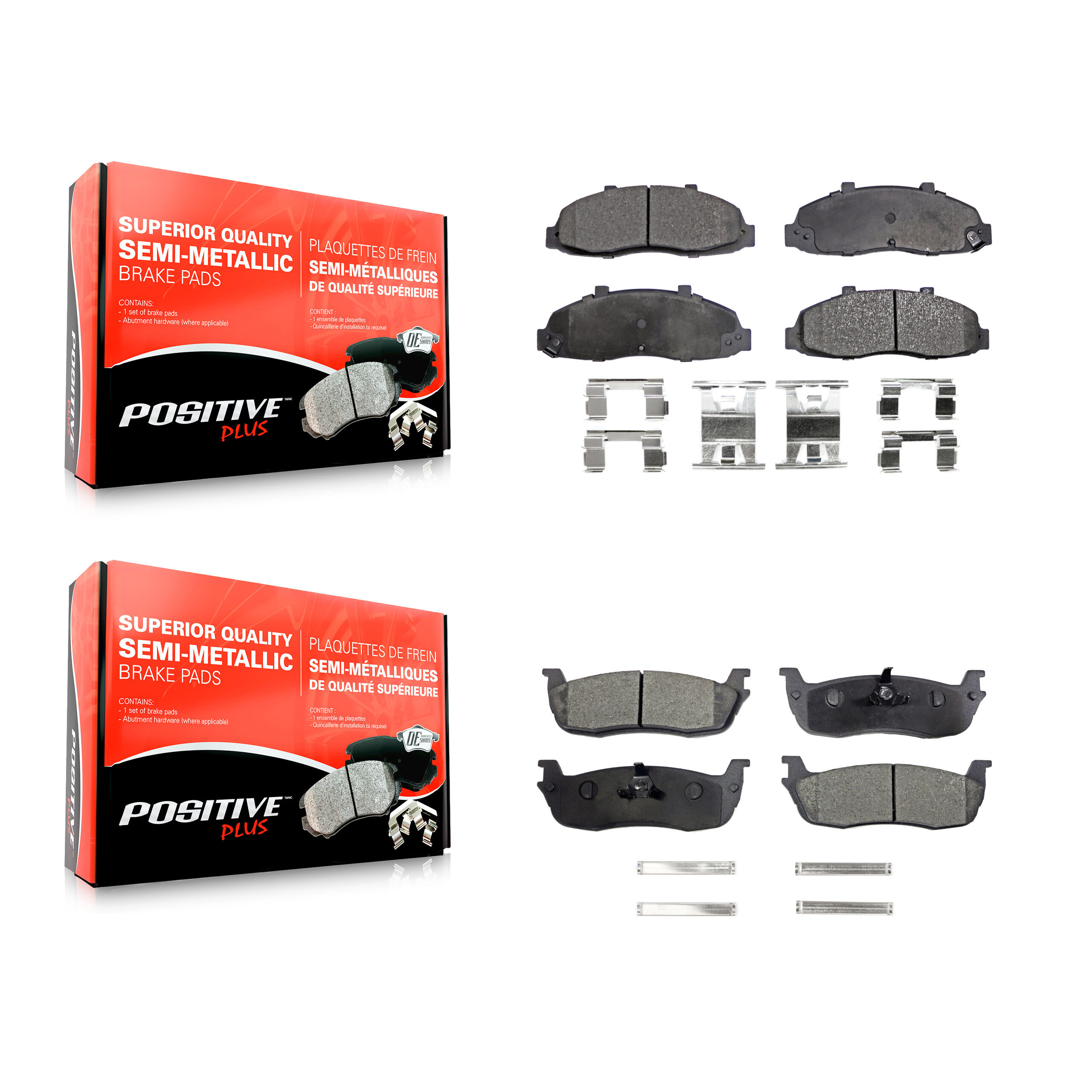 Positive Plus - KPF-100325 - Front and Rear Disc Brake Pad Kits