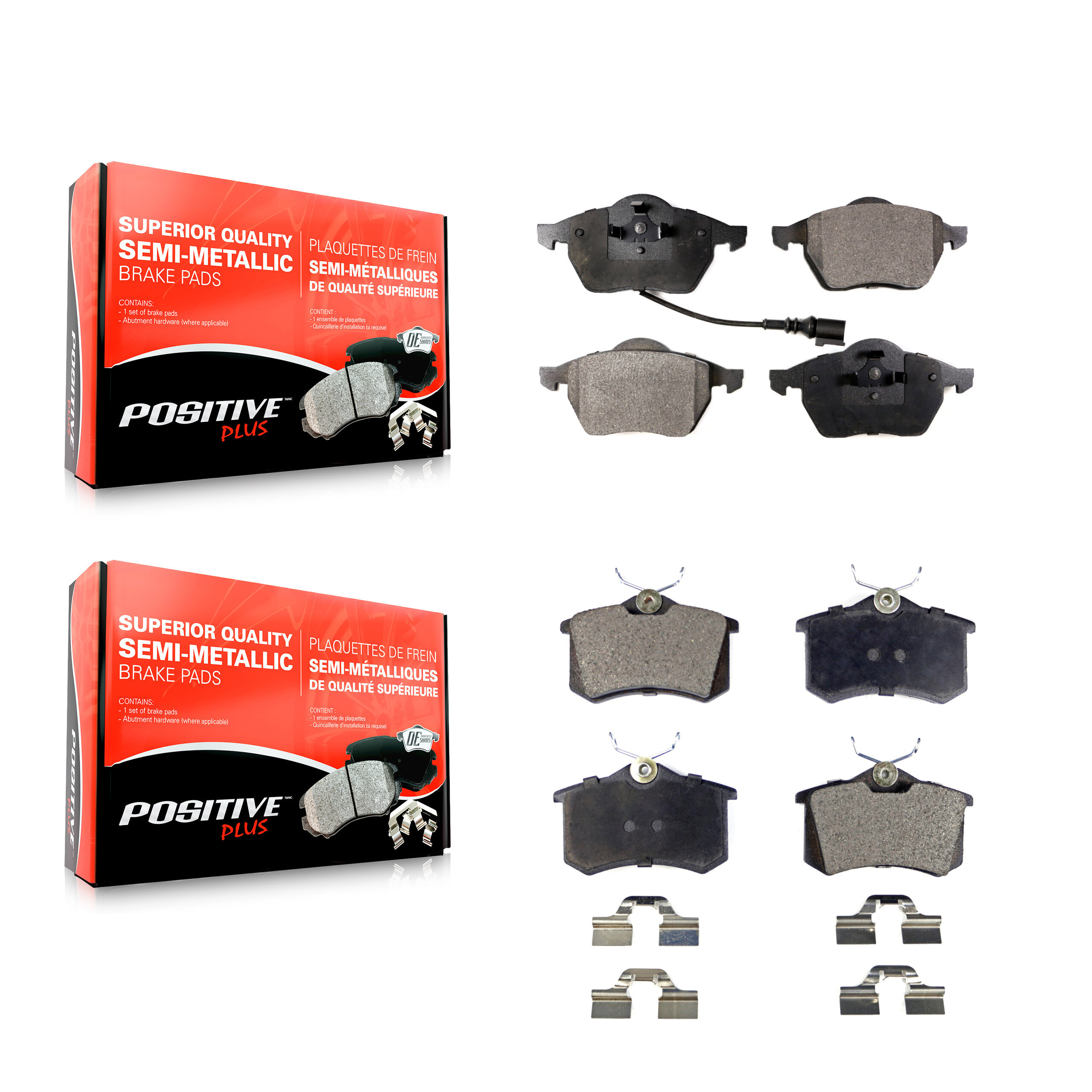Positive Plus - KPF-100327 - Front and Rear Disc Brake Pad Kits