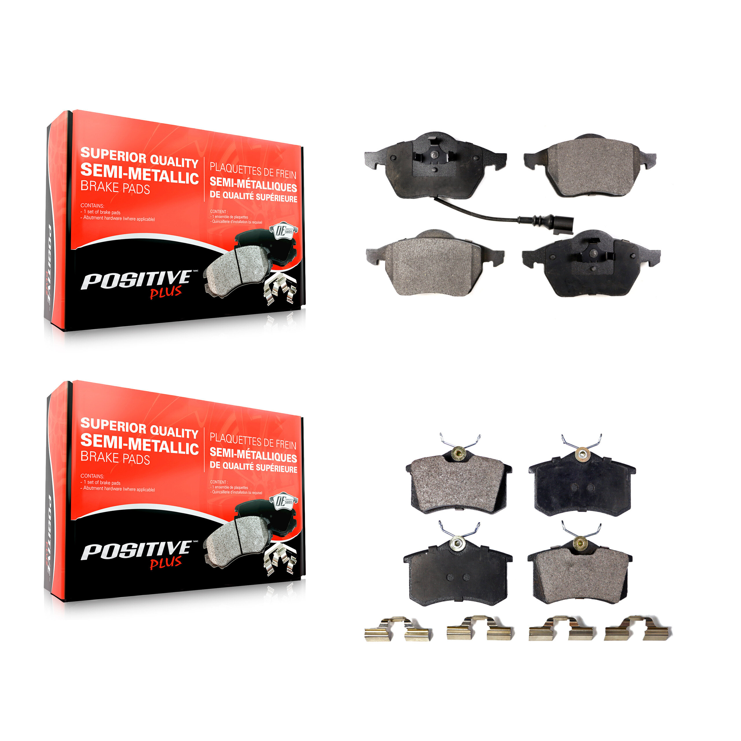 Positive Plus - KPF-100328 - Front and Rear Disc Brake Pad Kits