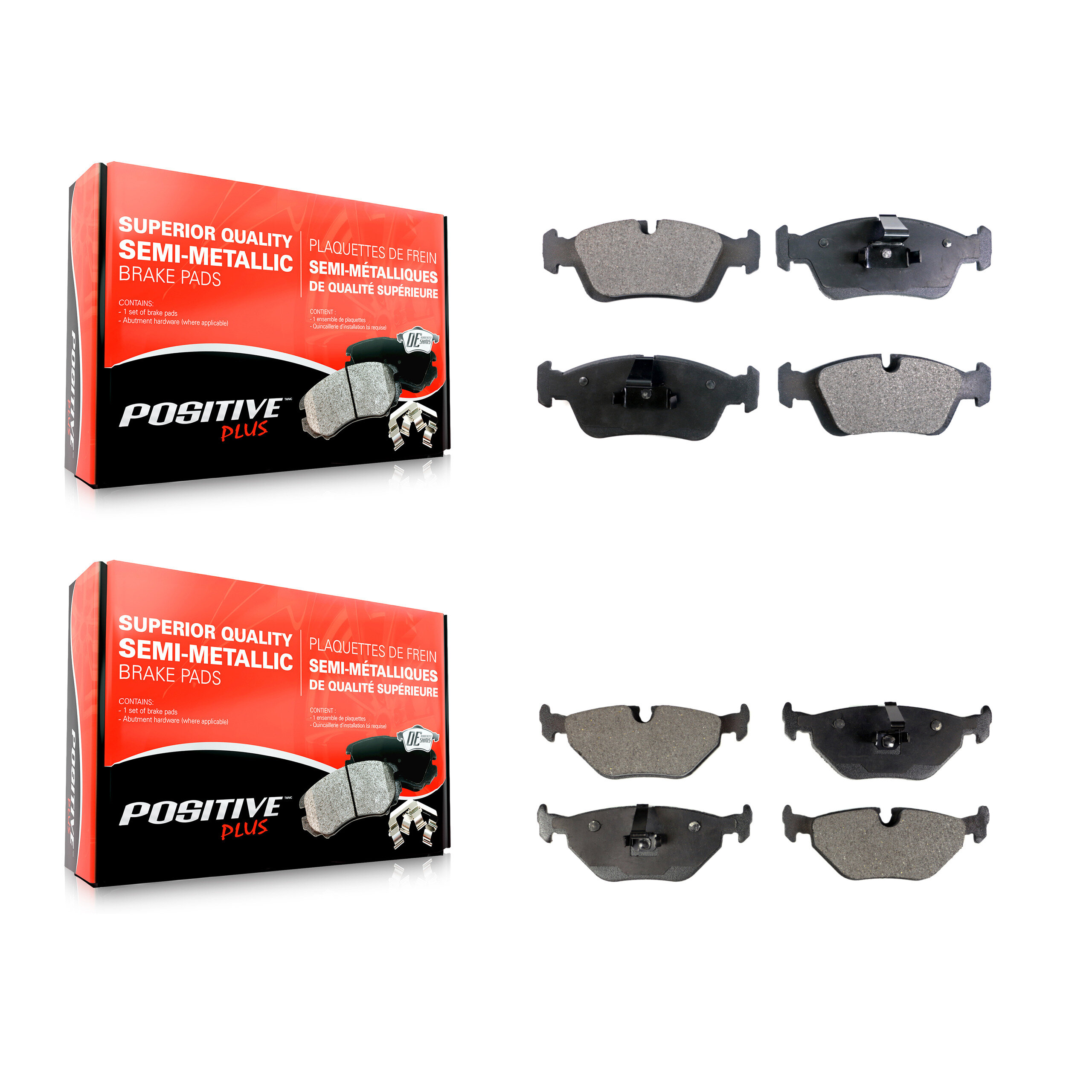 Positive Plus - KPF-100348 - Front and Rear Disc Brake Pad Kits