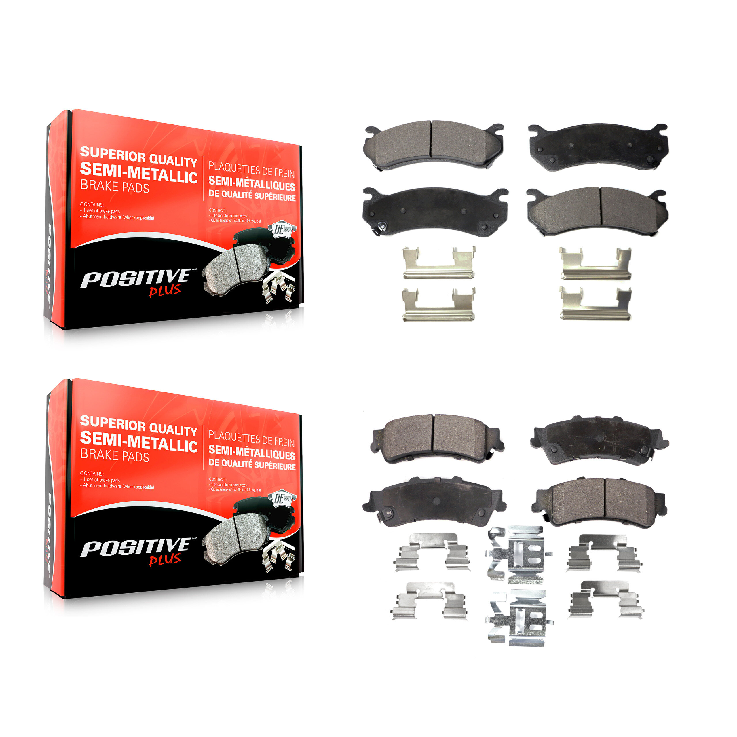 Positive Plus - KPF-100355 - Front and Rear Disc Brake Pad Kits