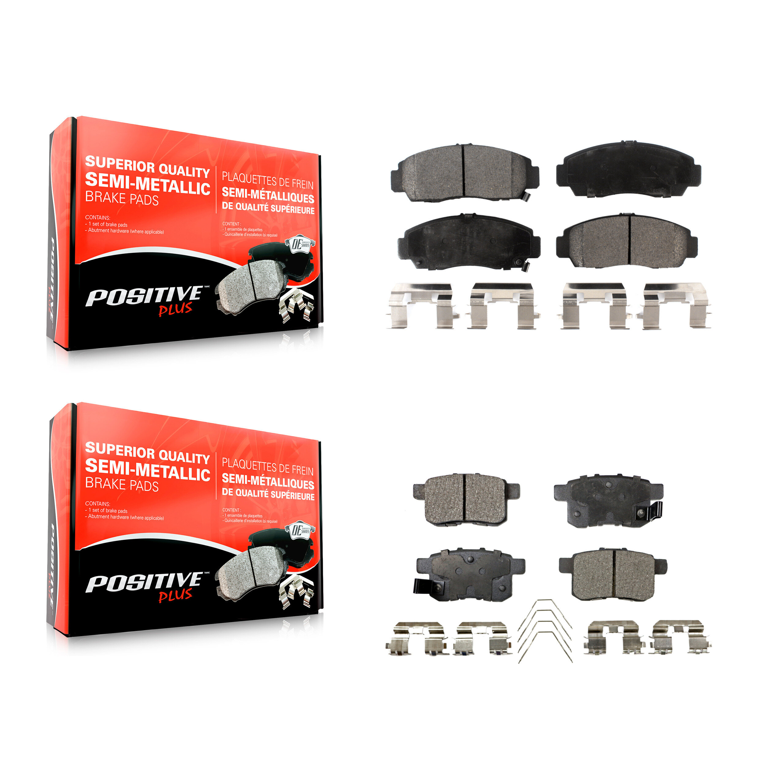 Positive Plus - KPF-100359 - Front and Rear Disc Brake Pad Kits