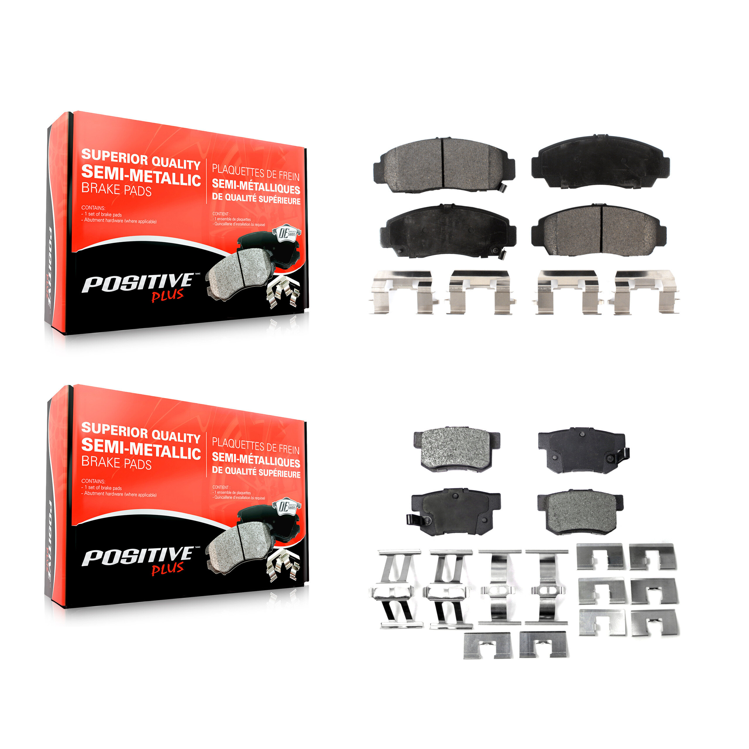 Positive Plus - KPF-100360 - Front and Rear Disc Brake Pad Kits