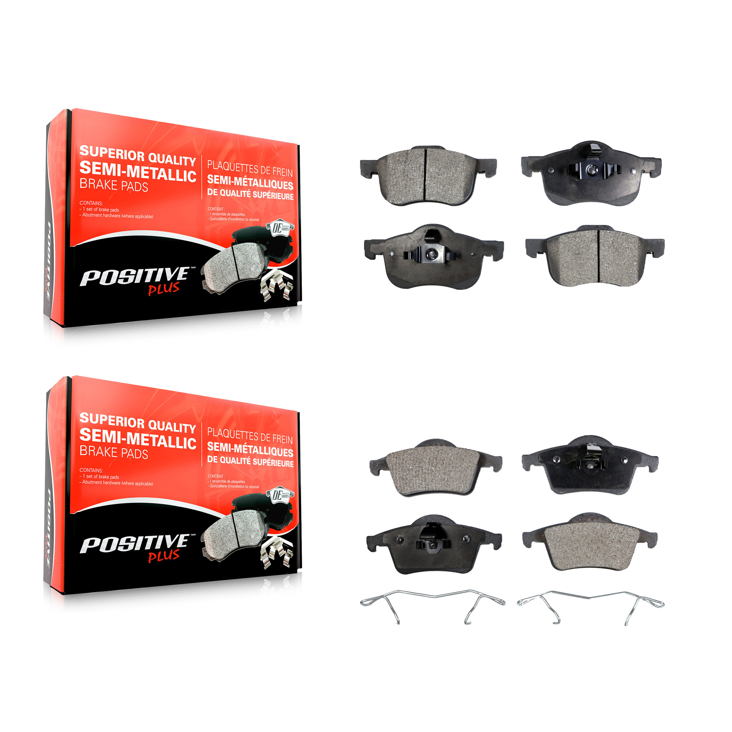 Positive Plus - KPF-100363 - Front and Rear Disc Brake Pad Kits